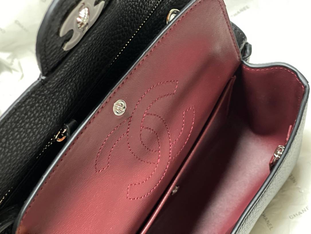 シャネル CHANEL マトラッセ ミニフラップバッグ キャビアスキン ゴールド金具 レディース ブラック - 画像 13