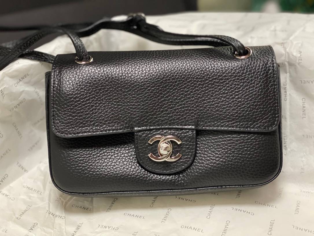 シャネル CHANEL マトラッセ ミニフラップバッグ キャビアスキン ゴールド金具 レディース ブラック - 画像 18