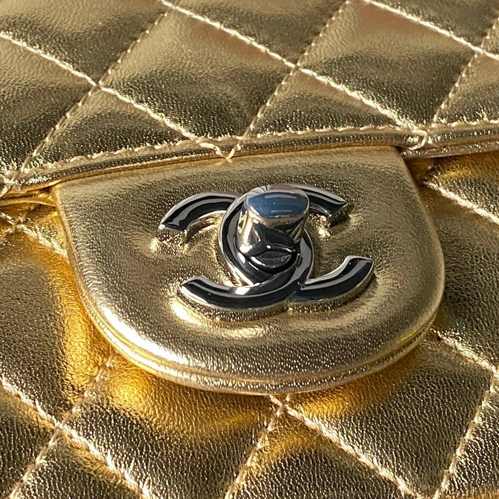 シャネル CHANEL マトラッセ ミニフラップバッグ キャビアスキン ゴールド金具 レザー編み込みチェーン ブラック - 画像 16