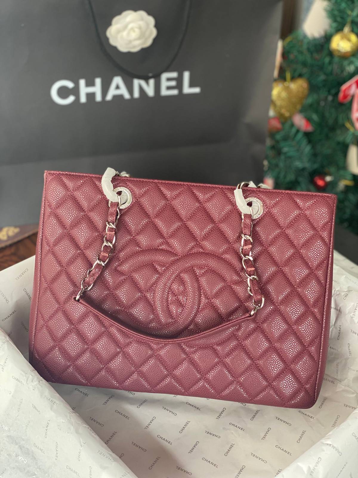 シャネル CHANEL マトラッセ チェーンショルダーバッグ キャビアスキン ゴールド金具 ブラック ホワイト ベージュ - 画像 10
