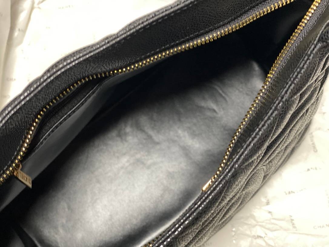 CHANEL シャネル マトラッセ チェーンショルダーバッグ キャビアスキン ゴールド金具 ブラック レディース - 画像 13