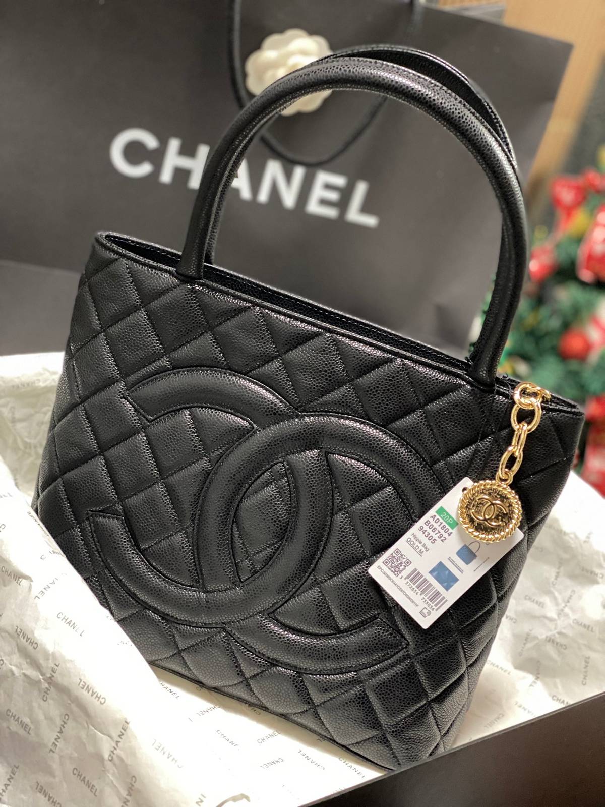 CHANEL シャネル マトラッセ チェーンショルダーバッグ キャビアスキン ゴールド金具 ブラック レディース - 画像 19