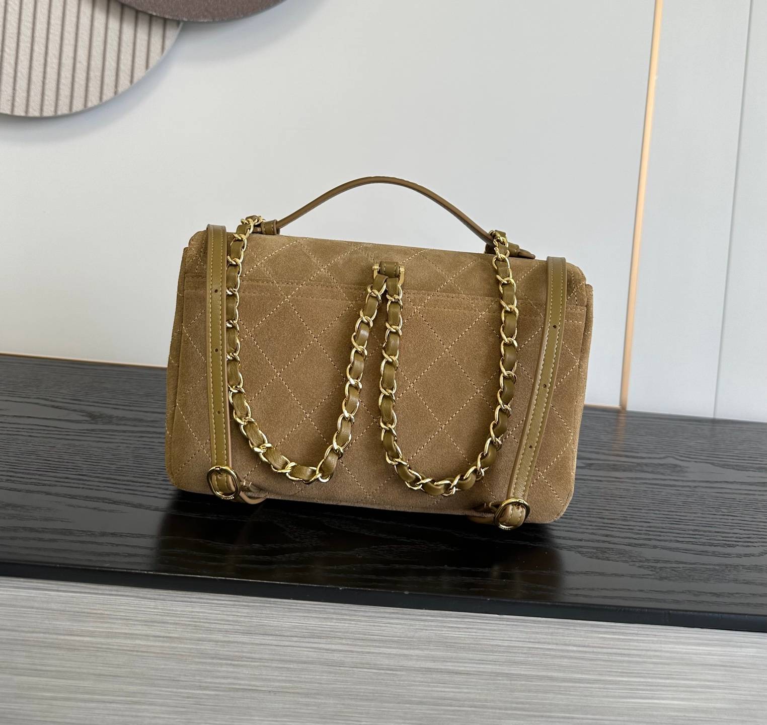 シャネル 6465 マトラッセ ラムスキン チェーンショルダーバッグ ベージュ ゴールド金具 2WAY レディース - 画像 8