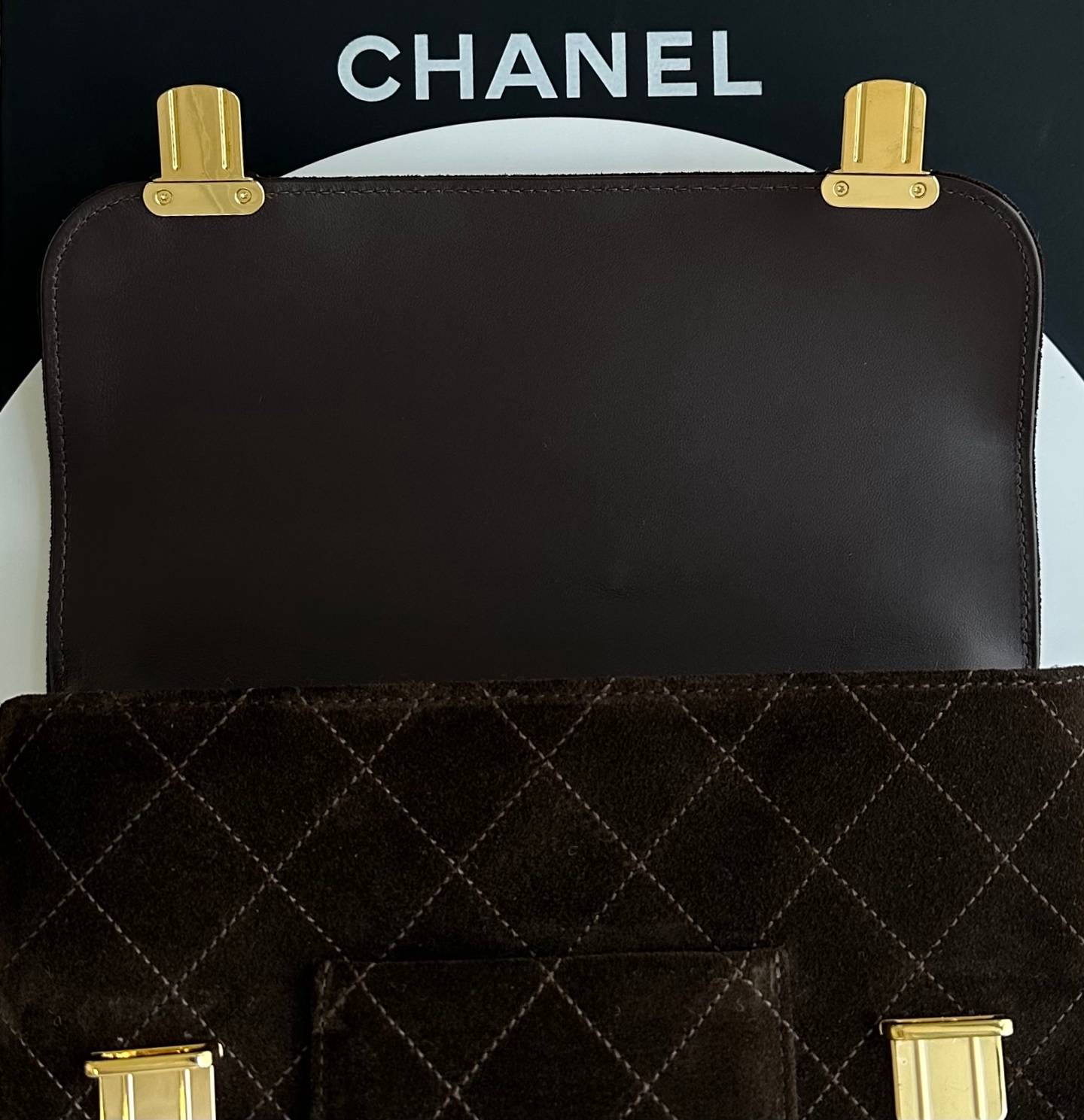 シャネル 6465 マトラッセ ラムスキン チェーンショルダーバッグ ベージュ ゴールド金具 2WAY レディース - 画像 13