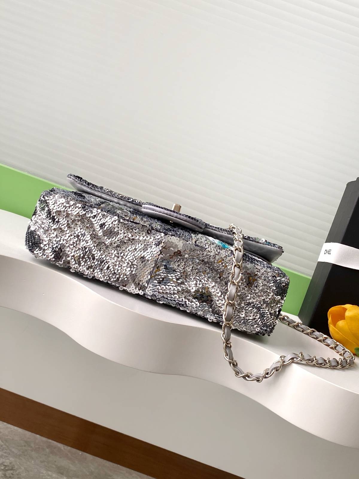 シャネル CHANEL AS1112 マトラッセ ラムスキン チェーンショルダーバッグ ゴールド金具 ワンポイント バイ - 画像 7