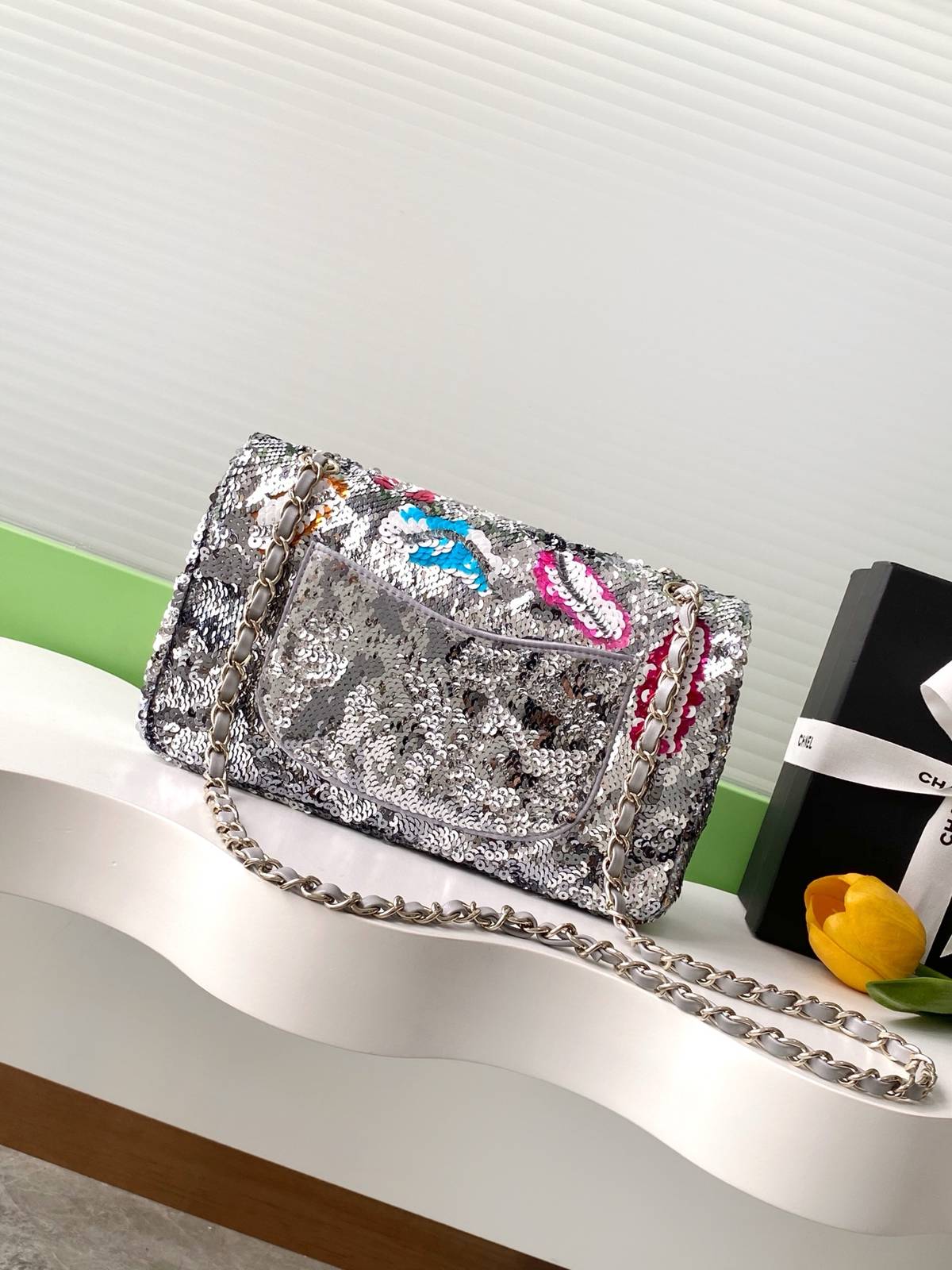 シャネル CHANEL AS1112 マトラッセ ラムスキン チェーンショルダーバッグ ゴールド金具 ワンポイント バイ - 画像 8
