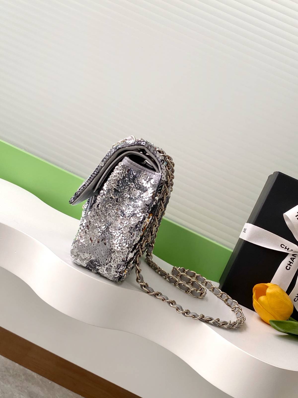 シャネル CHANEL AS1112 マトラッセ ラムスキン チェーンショルダーバッグ ゴールド金具 ワンポイント バイ - 画像 9
