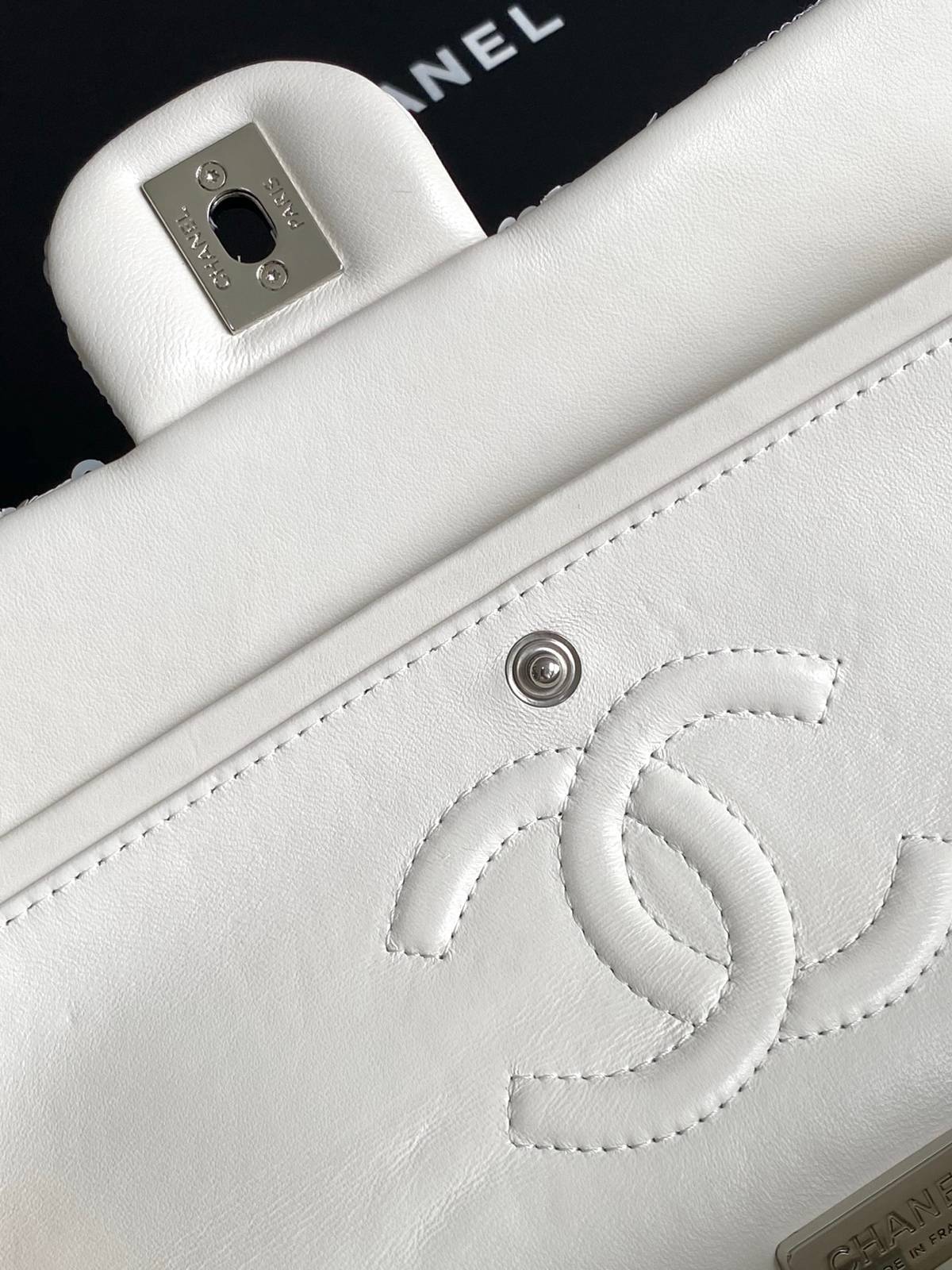 シャネル CHANEL AS1112 マトラッセ ラムスキン チェーンショルダーバッグ ゴールド金具 ワンポイント バイ - 画像 14