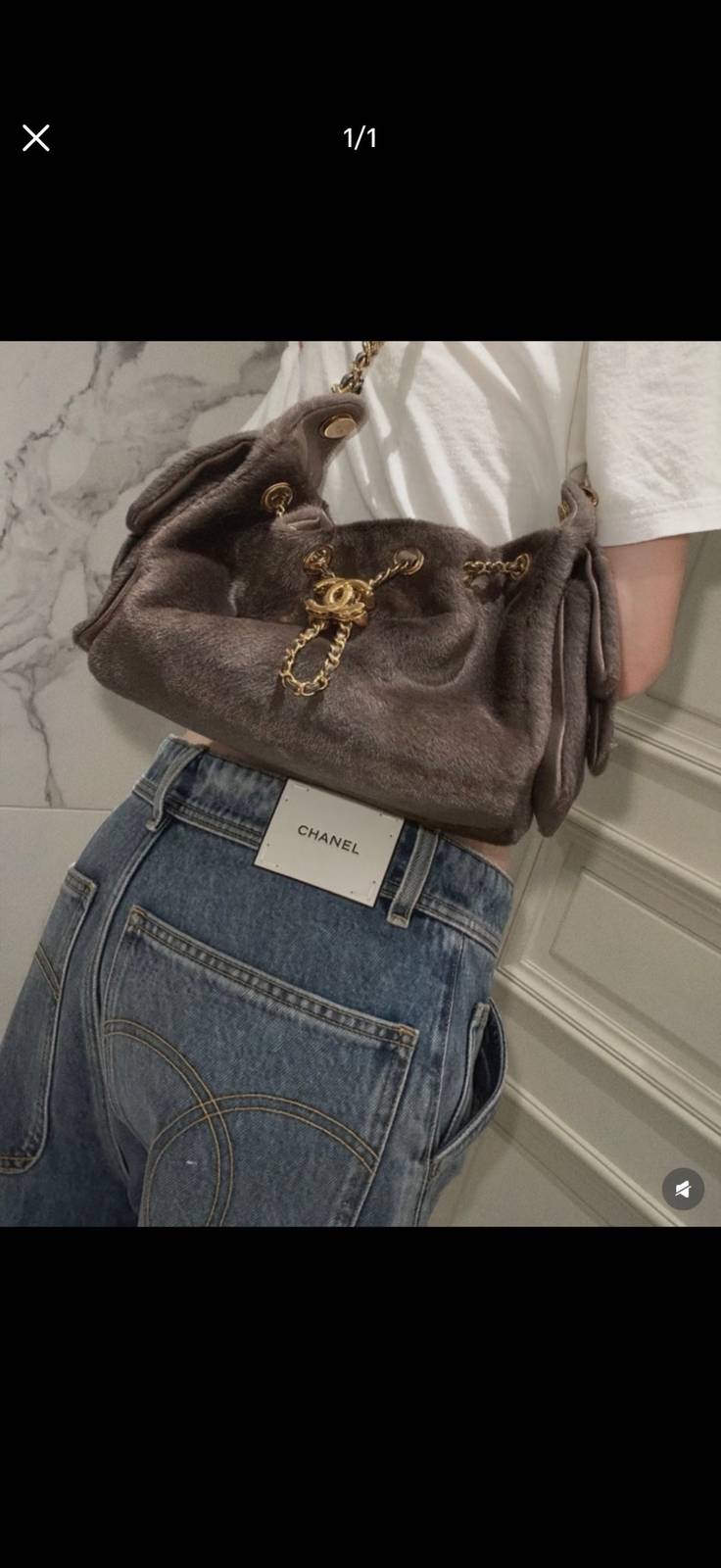 シャネル CHANEL マトラッセ ラムスキン チェーンショルダーバッグ レディース ゴールド金具 ブラック ベージュ - 画像 11