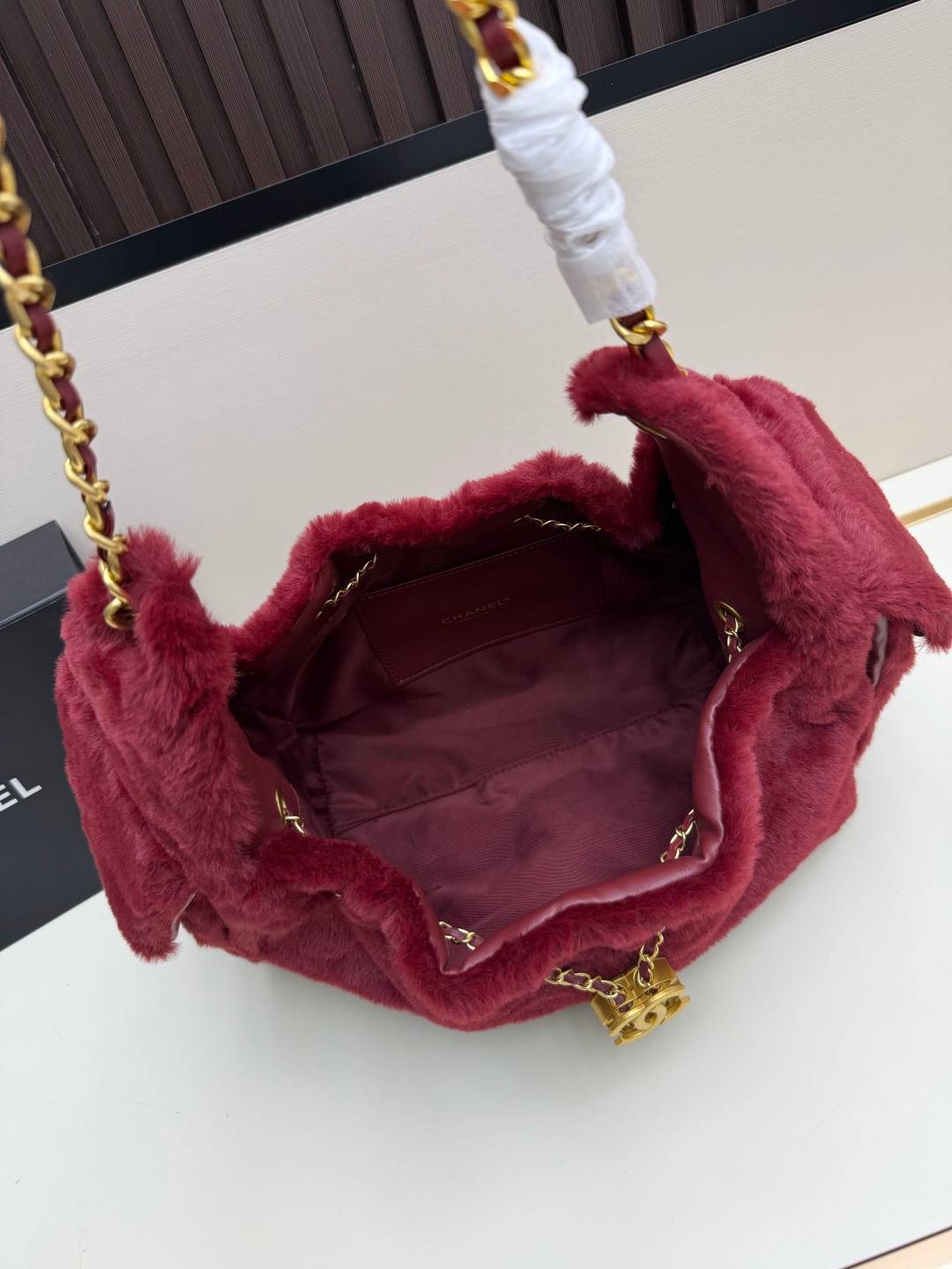 シャネル CHANEL マトラッセ ラムスキン チェーンショルダーバッグ レディース ゴールド金具 ブラック ベージュ - 画像 20