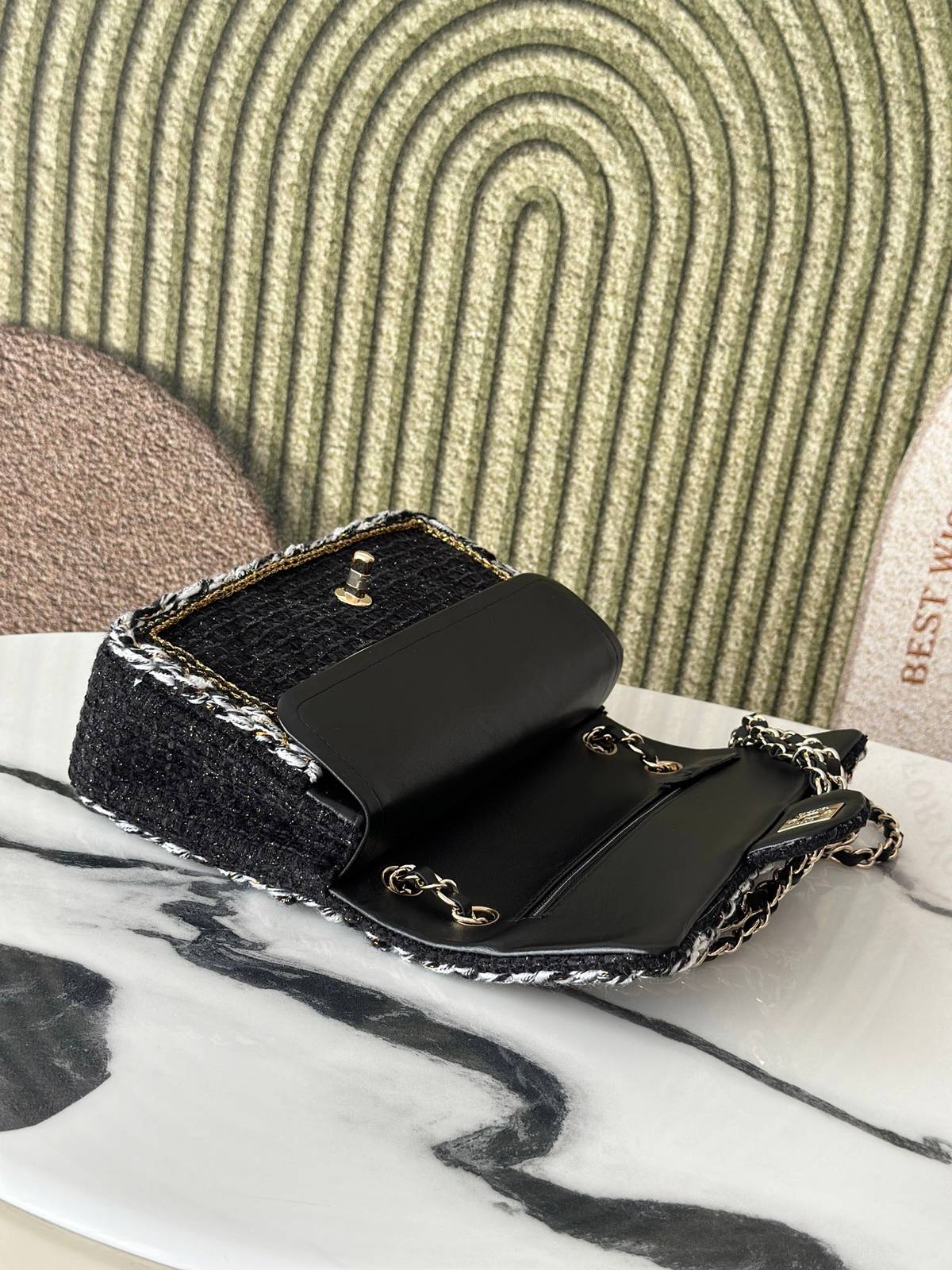 シャネル CHANEL 2625 マトラッセ チェーンウォレット ブラックキャビアスキン ゴールド金具 ターンロック レ - 画像 4