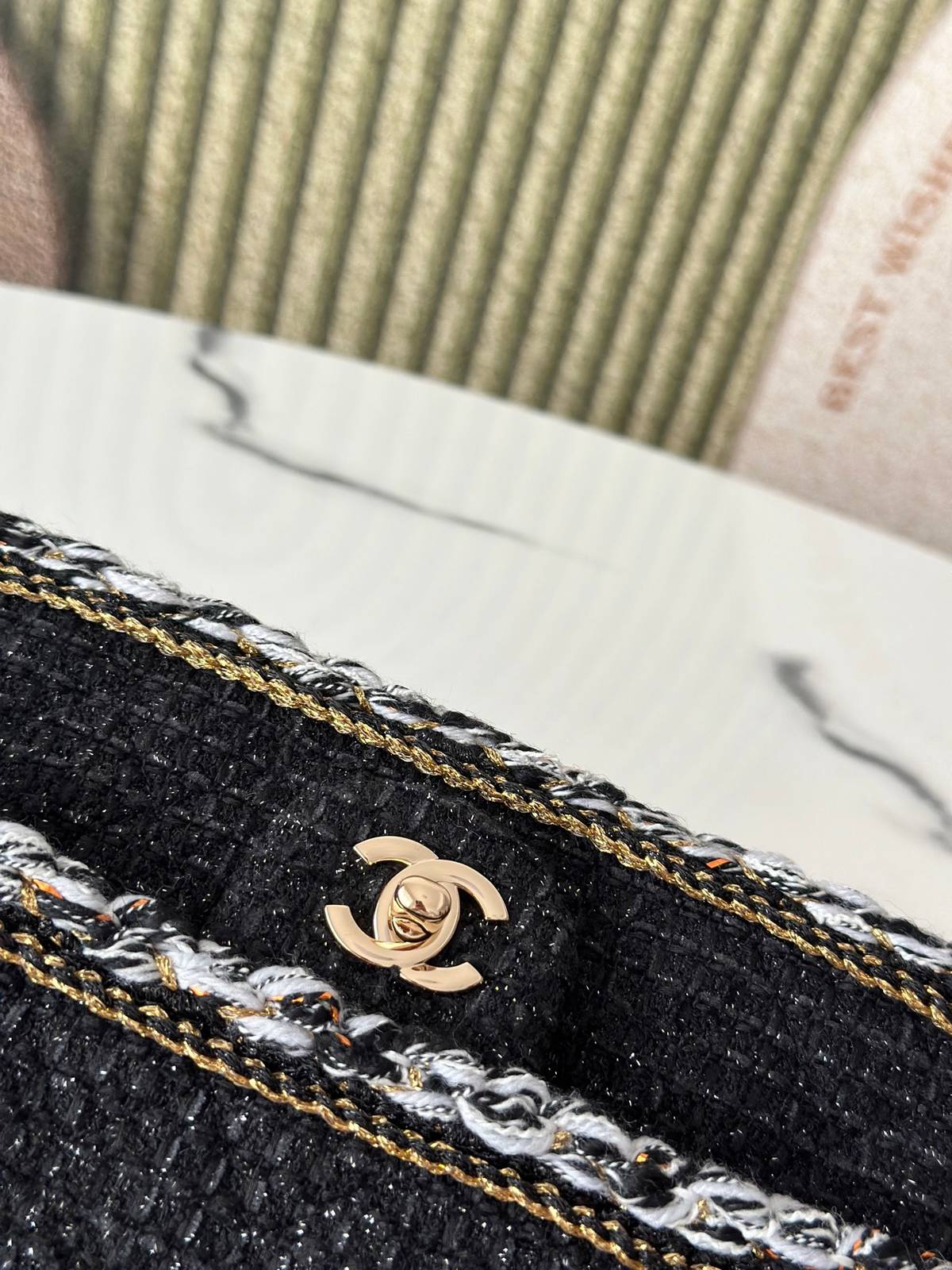 シャネル CHANEL 2625 マトラッセ チェーンウォレット ブラックキャビアスキン ゴールド金具 ターンロック レ - 画像 5