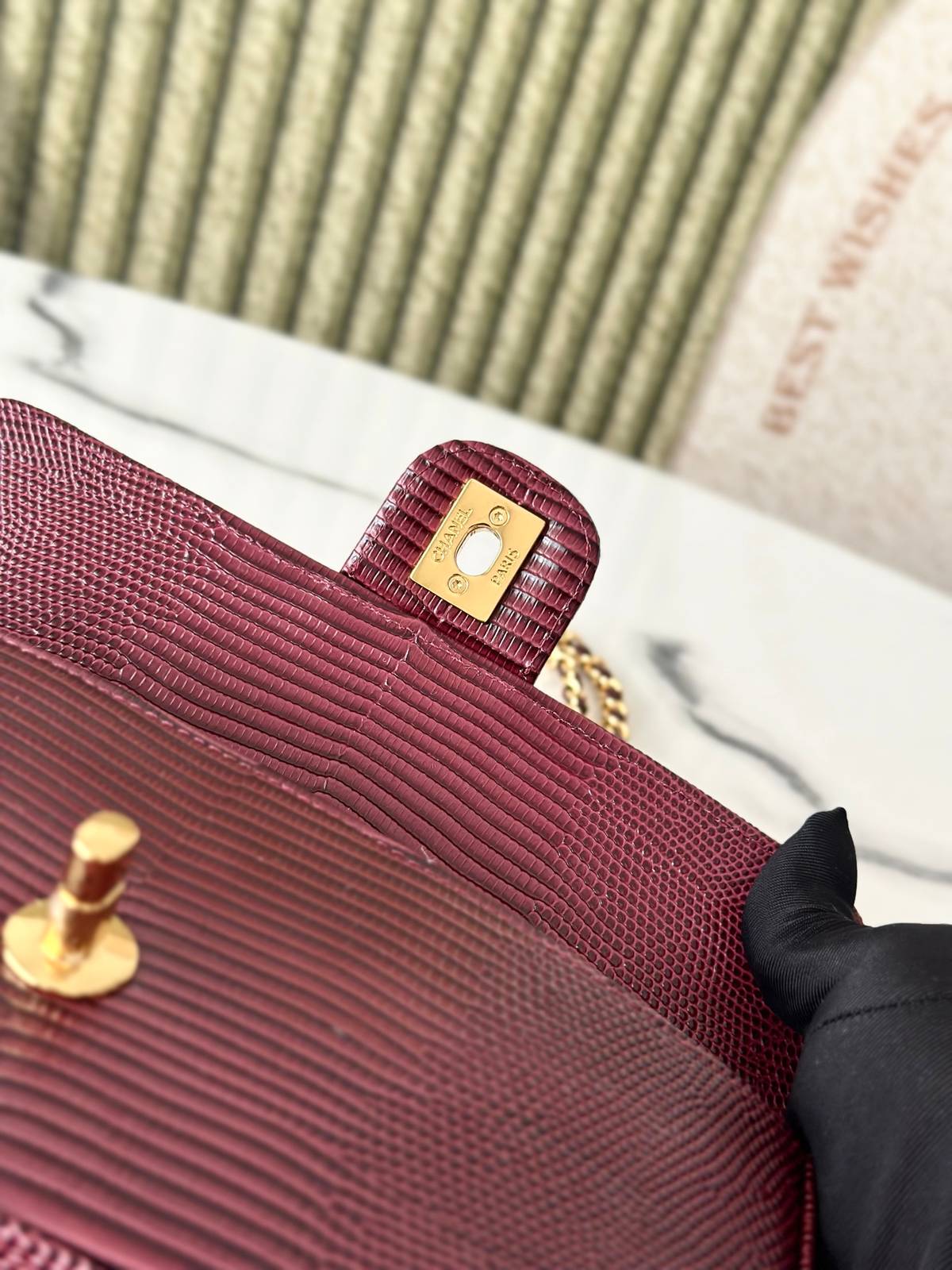 シャネル CHANEL AS6430 マトラッセ リザード レザー チェーンショルダーバッグ ゴールド金具 ターンロック - 画像 12