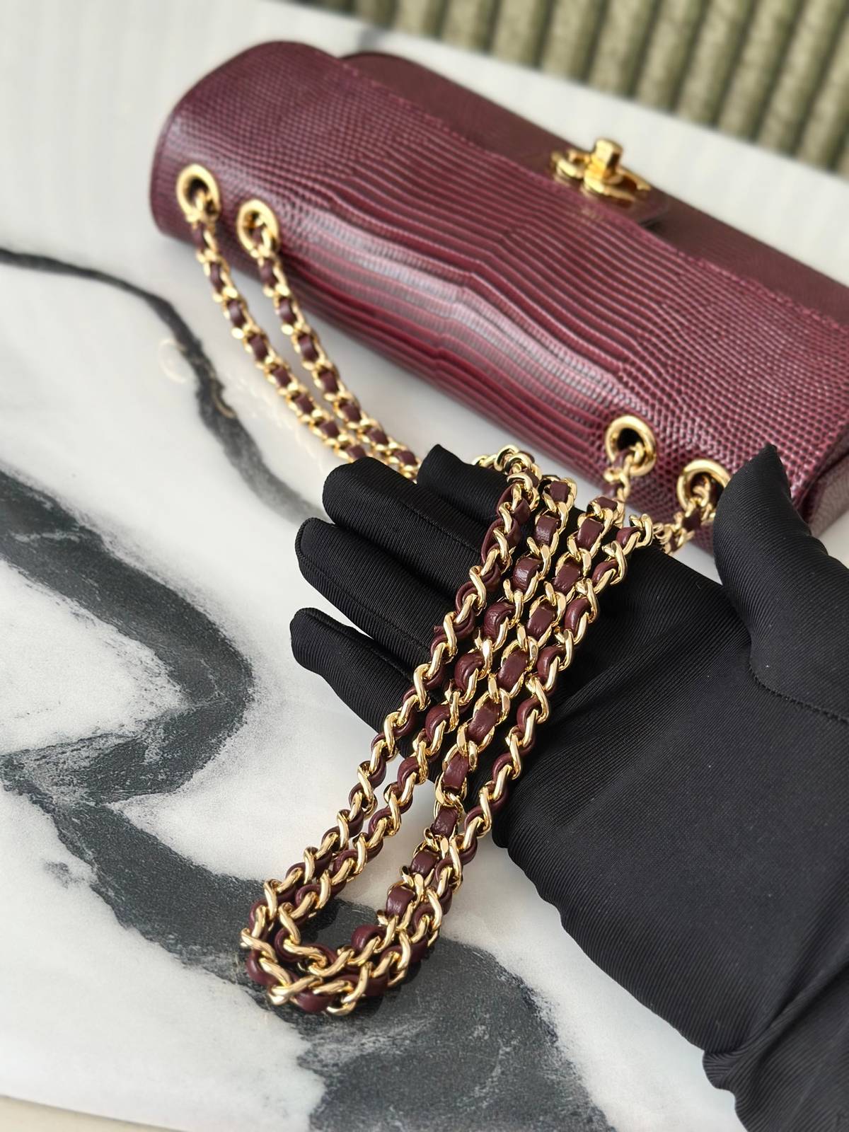 シャネル CHANEL AS6430 マトラッセ リザード レザー チェーンショルダーバッグ ゴールド金具 ターンロック - 画像 13