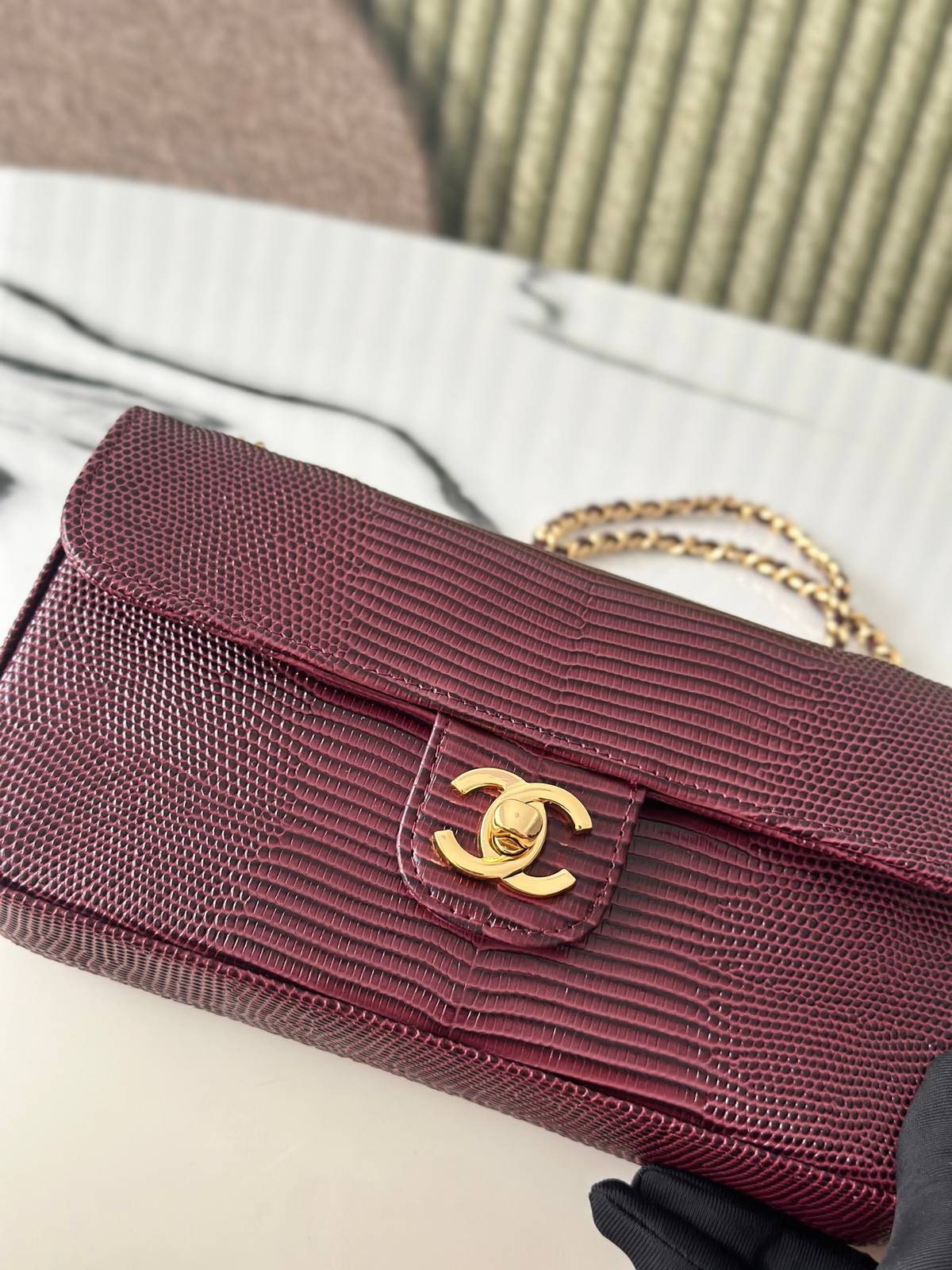 シャネル CHANEL AS6430 マトラッセ リザード レザー チェーンショルダーバッグ ゴールド金具 ターンロック - 画像 14