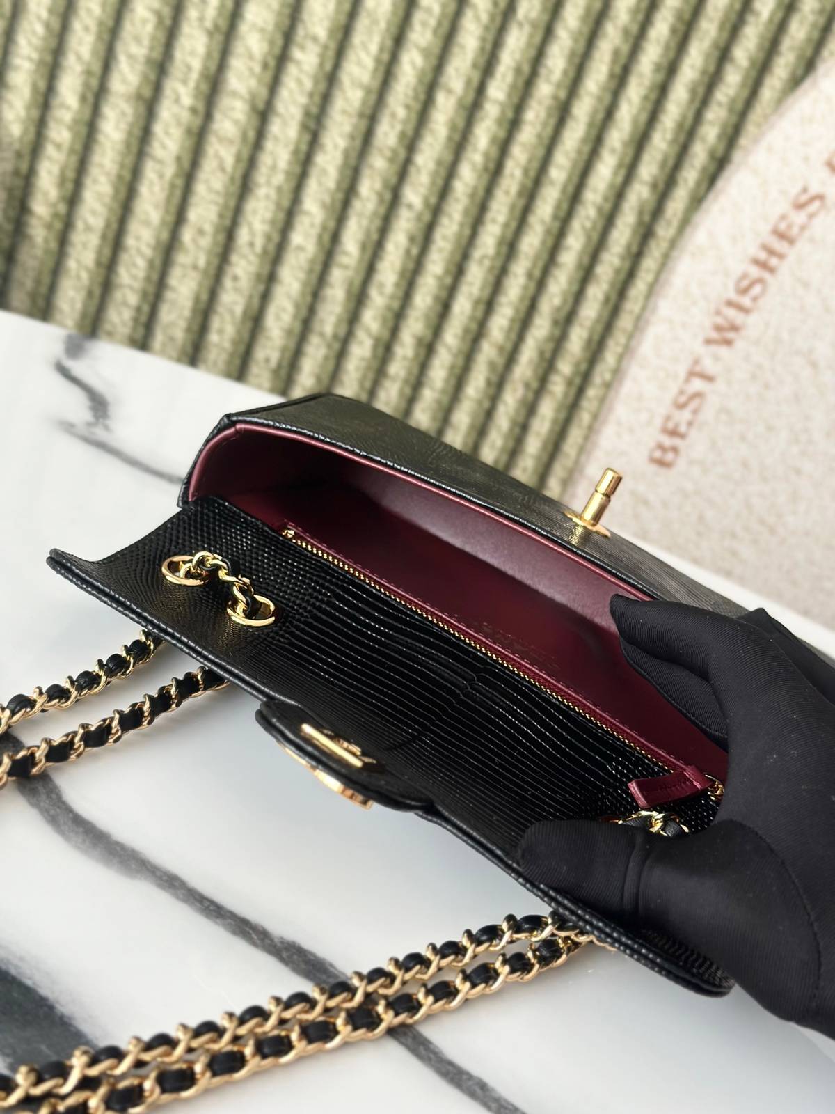 シャネル CHANEL AS6430 マトラッセ リザード レザー チェーンショルダーバッグ ゴールド金具 ターンロック - 画像 20