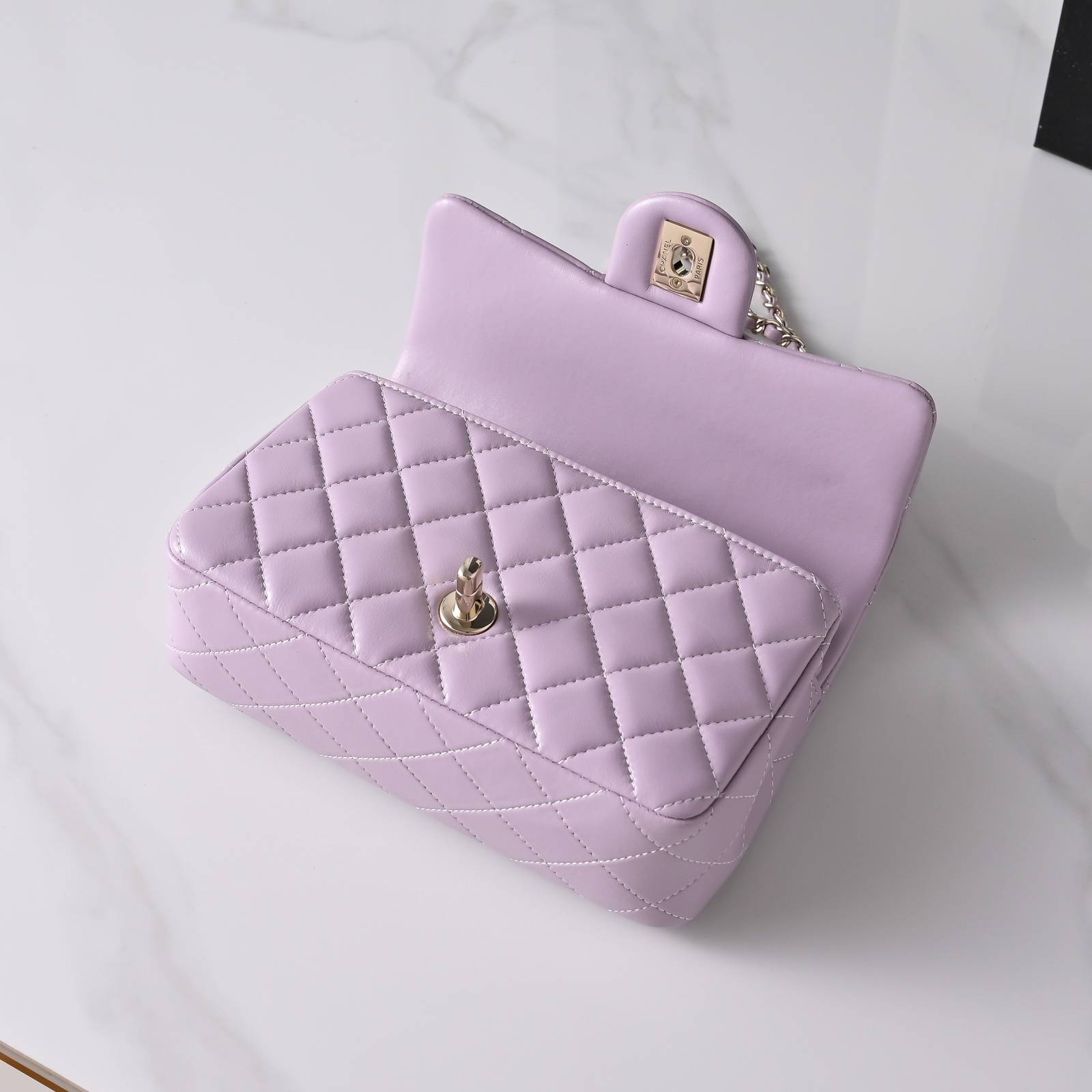 シャネル CHANEL マトラッセ ラムスキン チェーンショルダーバッグ フラップバッグ ゴールド金具 ターンロック レ - 画像 7