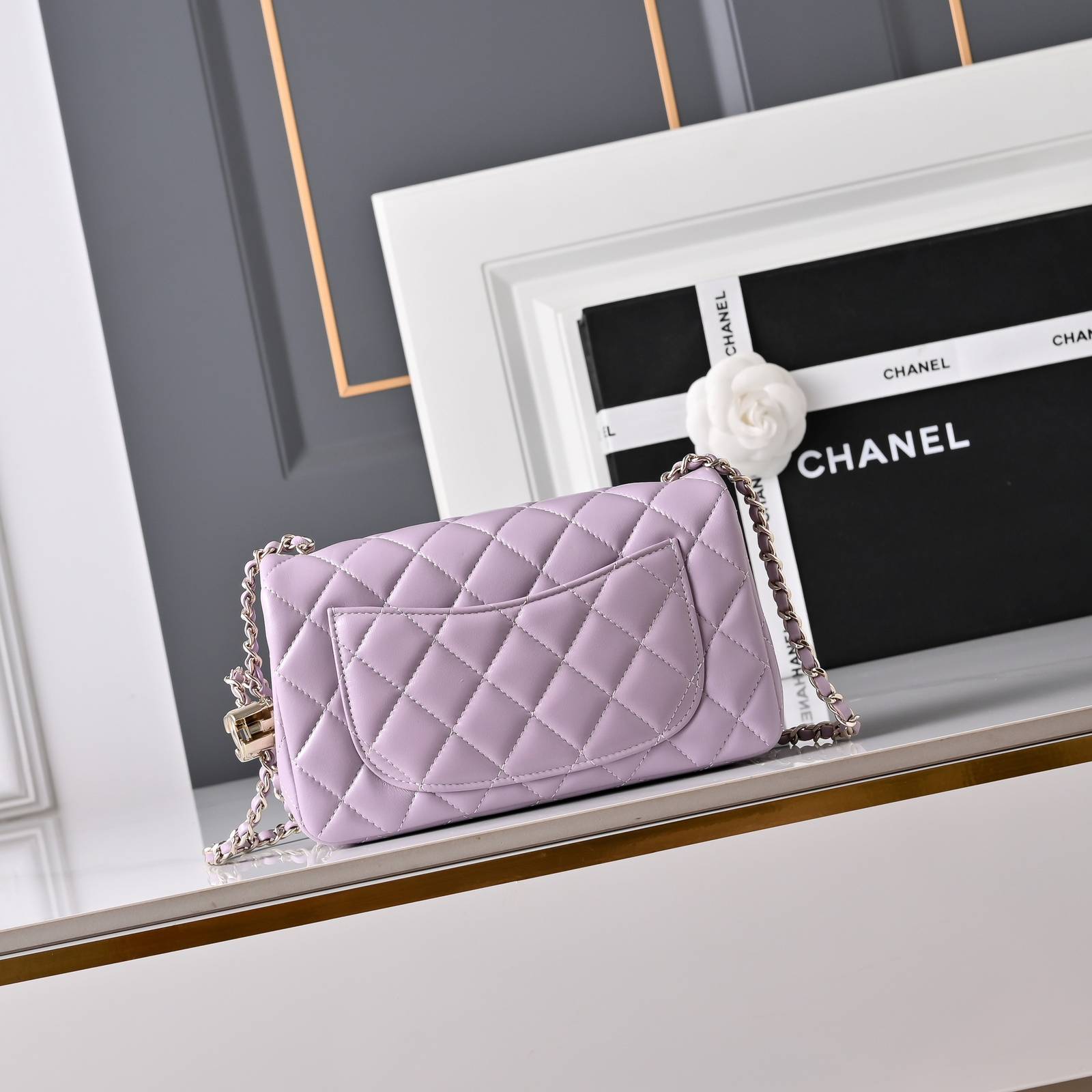 シャネル CHANEL マトラッセ ラムスキン チェーンショルダーバッグ フラップバッグ ゴールド金具 ターンロック レ - 画像 8