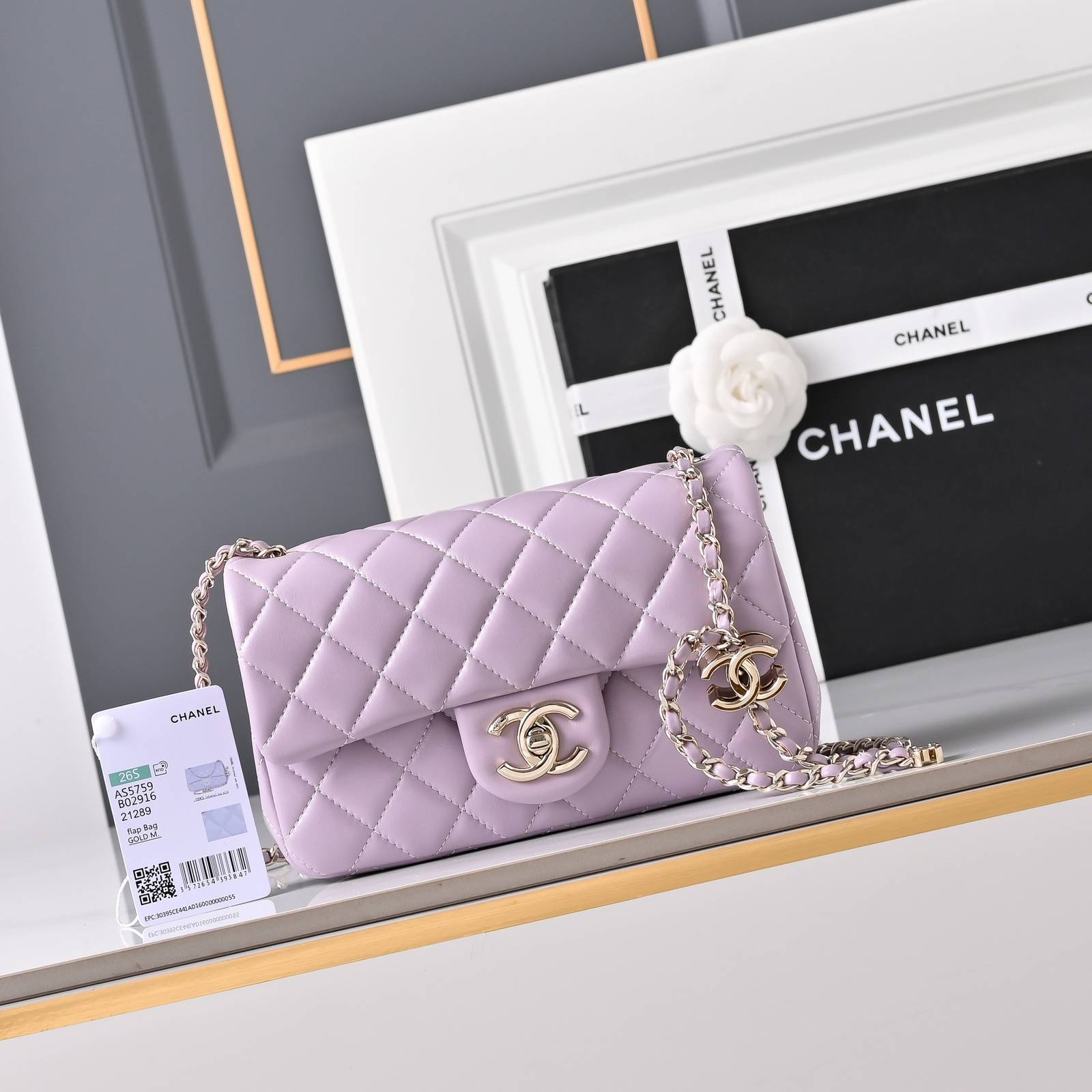 シャネル CHANEL マトラッセ ラムスキン チェーンショルダーバッグ フラップバッグ ゴールド金具 ターンロック レ - 画像 10