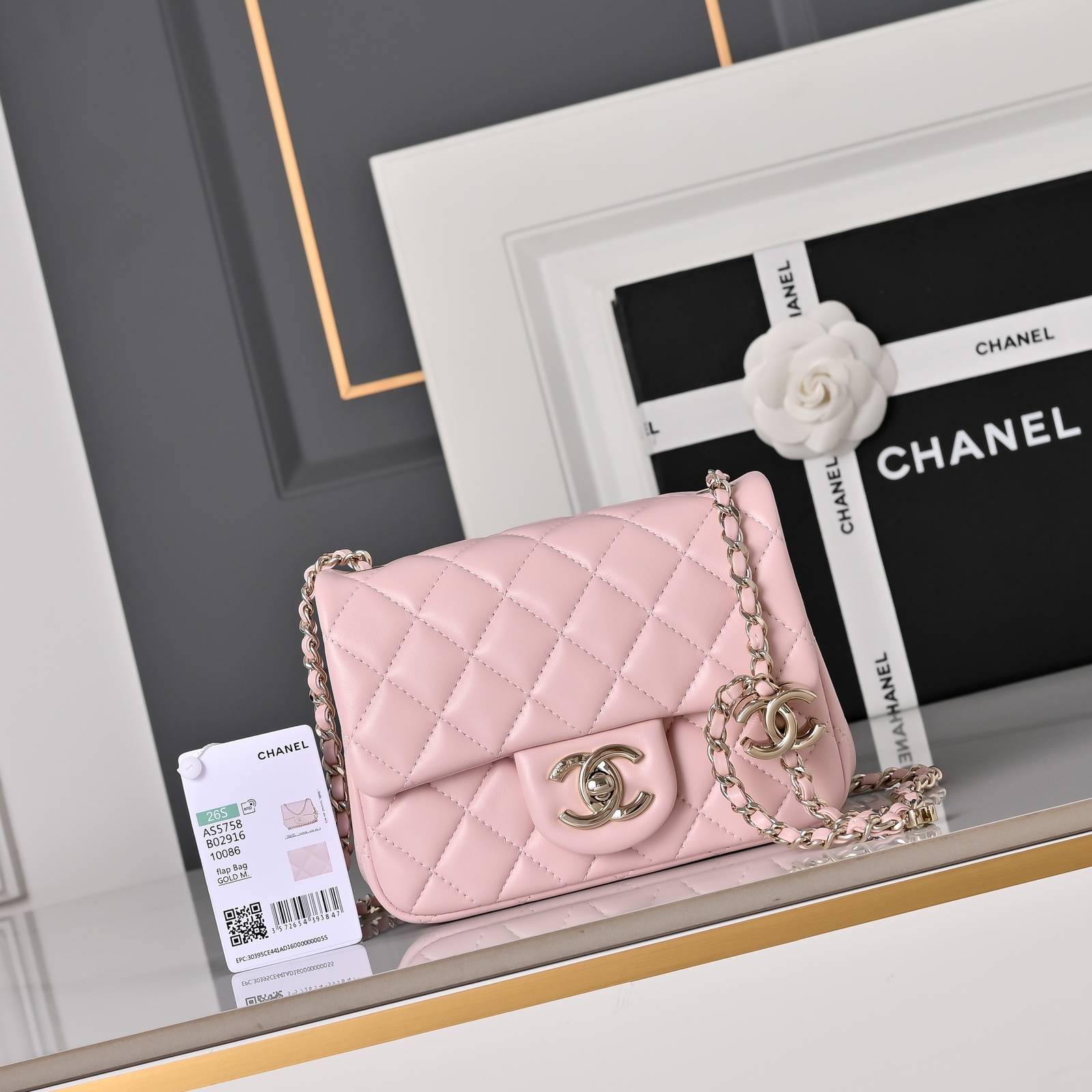 シャネル CHANEL マトラッセ ラムスキン チェーンショルダーバッグ フラップバッグ ゴールド金具 ターンロック レ - 画像 10