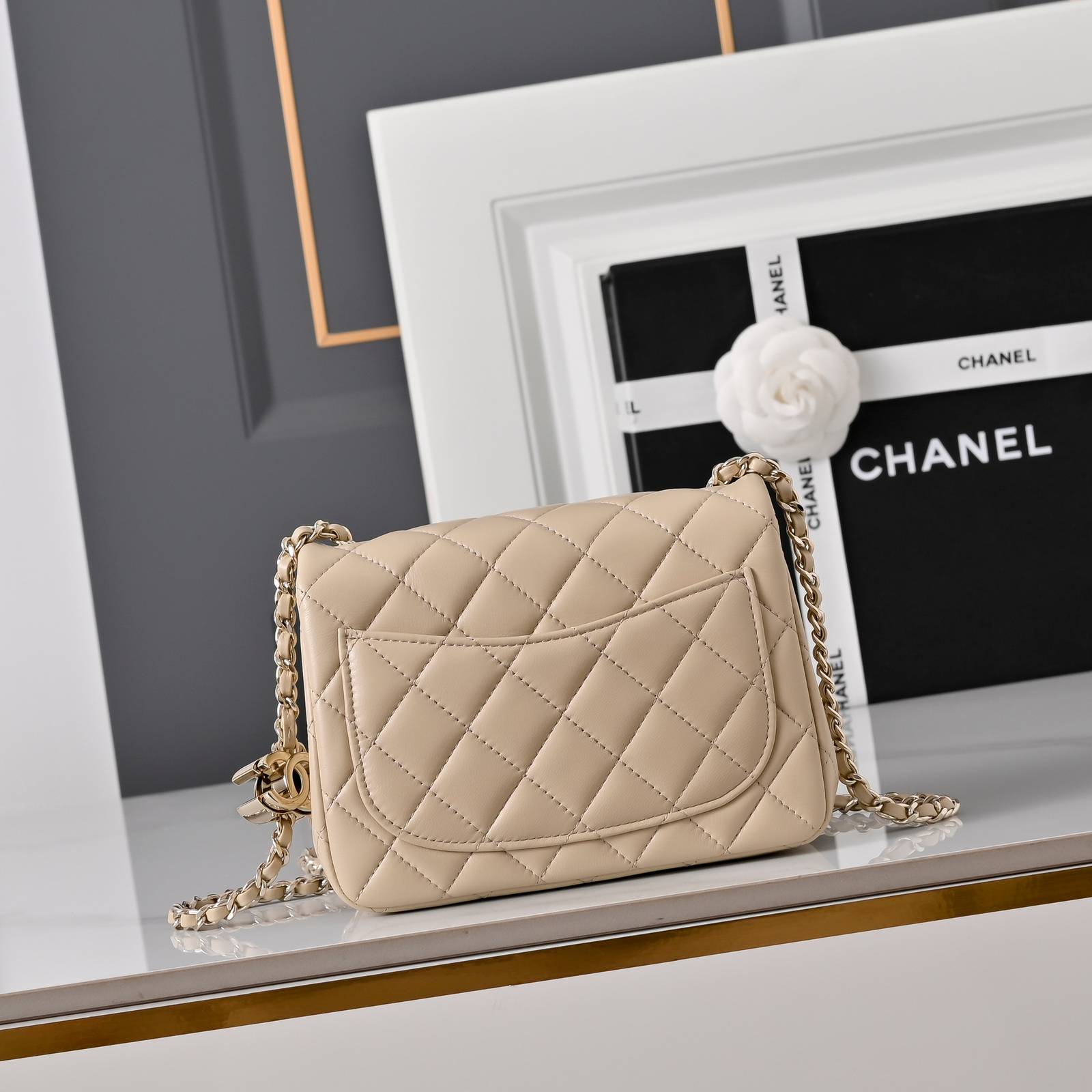 シャネル CHANEL マトラッセ ラムスキン チェーンショルダーバッグ フラップバッグ ゴールド金具 ターンロック レ - 画像 17