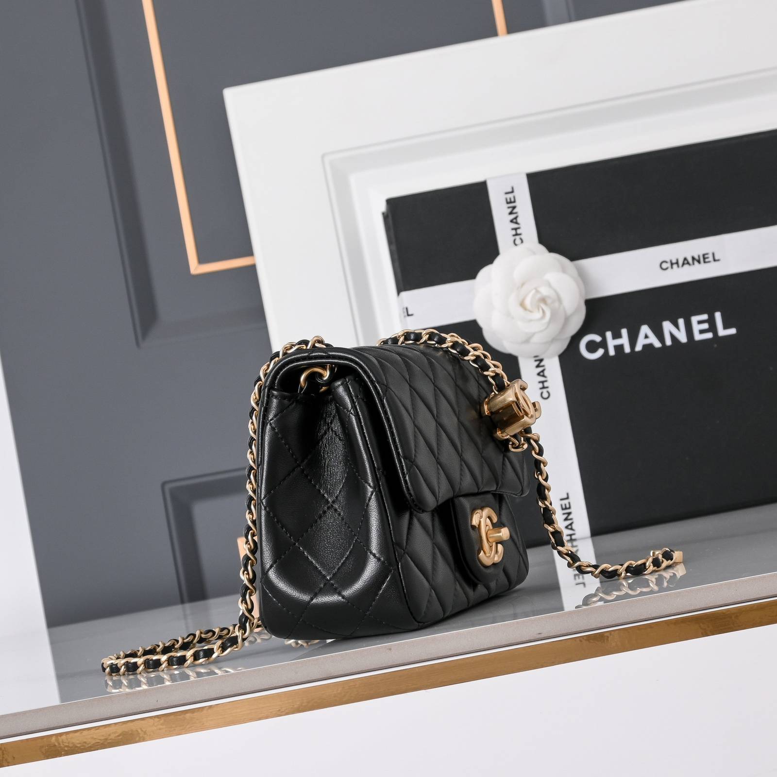 シャネル AS1786 小型 マトラッセ ラムスキン チェーンショルダーバッグ ゴールド金具 レディース - 画像 18