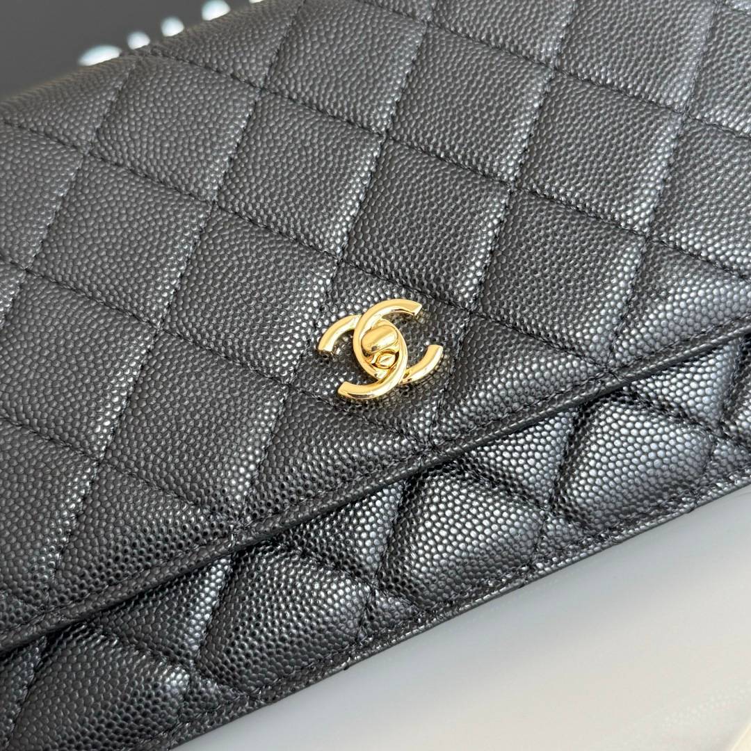 シャネル CHANEL マトラッセ チェーンウォレット キャビアスキン ブラック ゴールド金具 レディース - 画像 7