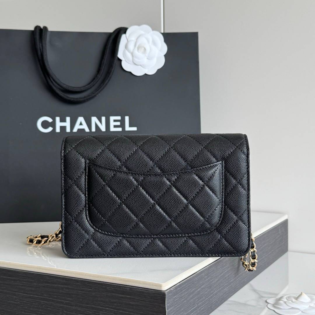 シャネル CHANEL マトラッセ チェーンウォレット キャビアスキン ブラック ゴールド金具 レディース - 画像 10