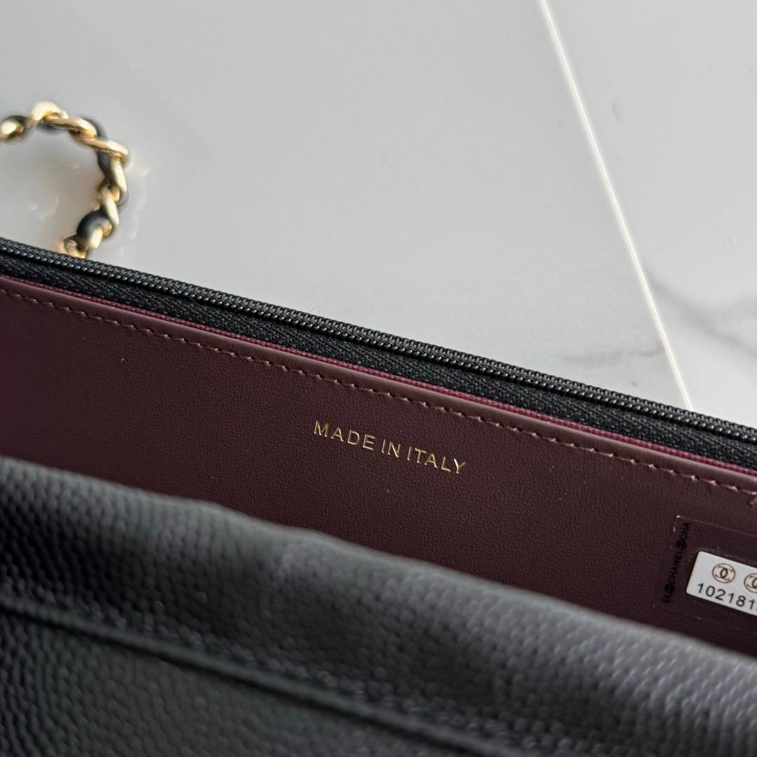 シャネル CHANEL マトラッセ チェーンウォレット キャビアスキン ブラック ゴールド金具 レディース - 画像 11
