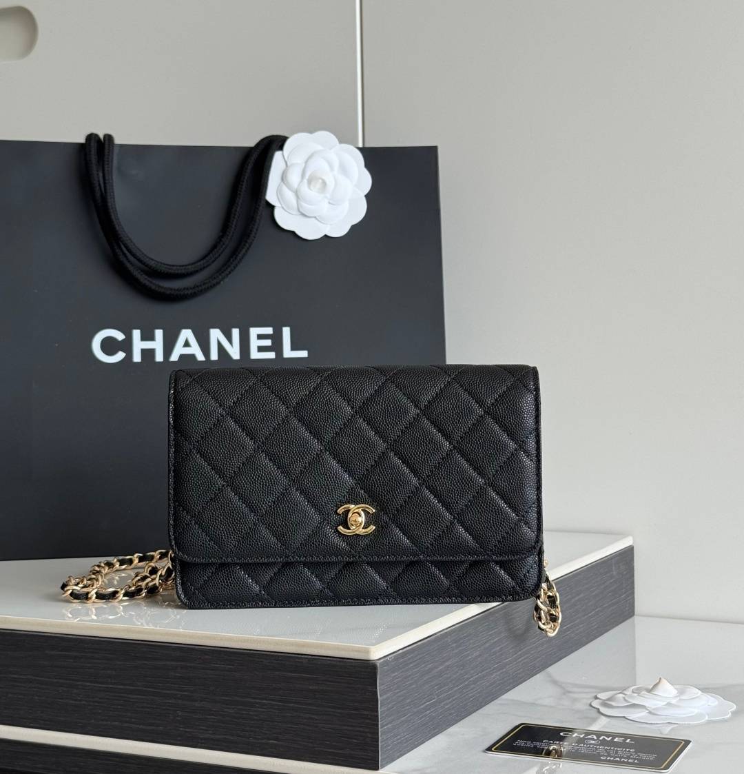 シャネル CHANEL マトラッセ チェーンウォレット キャビアスキン ブラック ゴールド金具 レディース - 画像 13