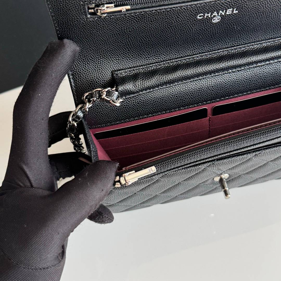 シャネル CHANEL マトラッセ チェーンウォレット キャビアスキン ブラック ゴールド金具 レディース - 画像 14