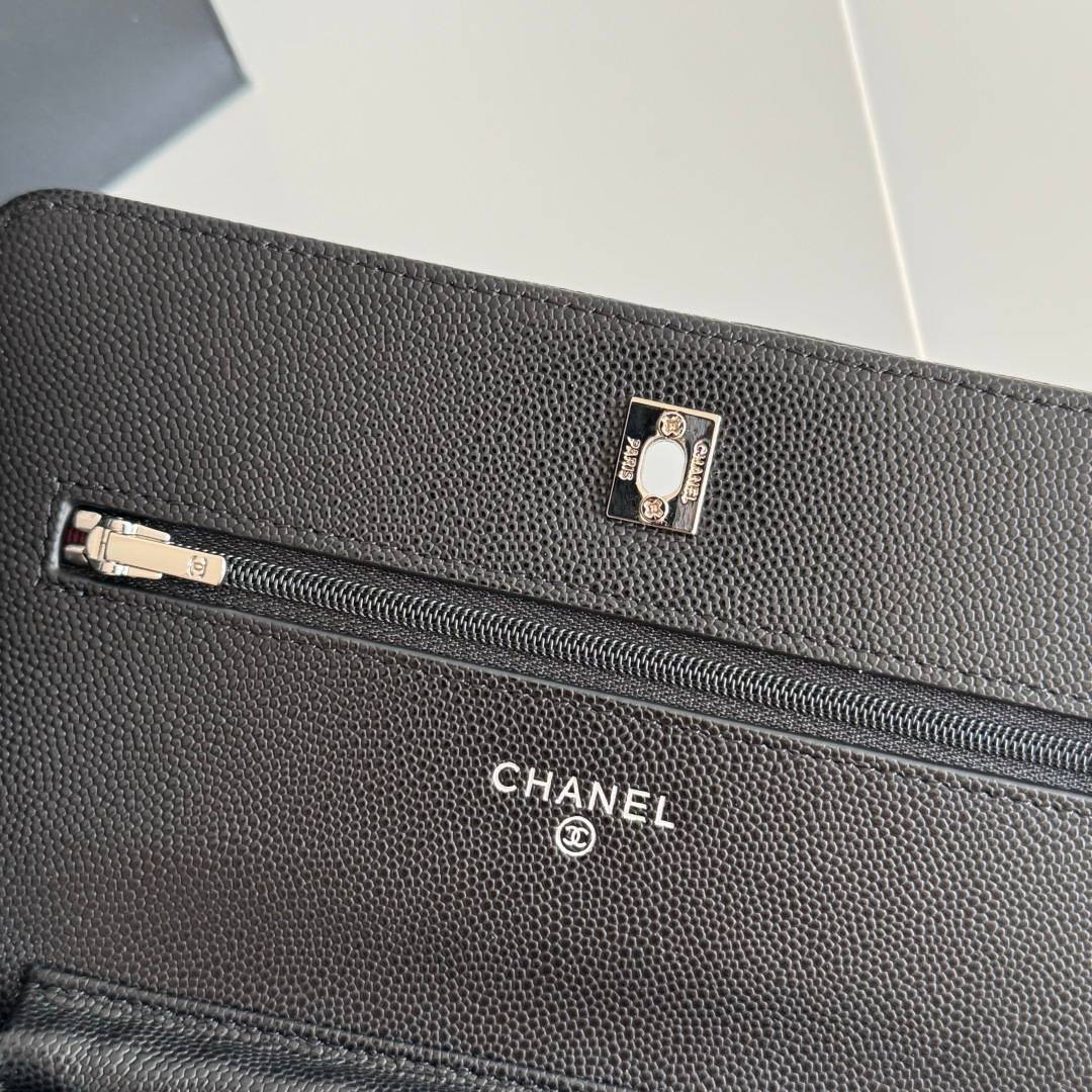 シャネル CHANEL マトラッセ チェーンウォレット キャビアスキン ブラック ゴールド金具 レディース - 画像 16
