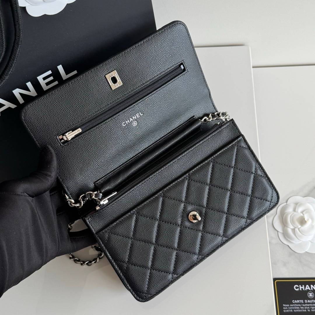 シャネル CHANEL マトラッセ チェーンウォレット キャビアスキン ブラック ゴールド金具 レディース - 画像 17