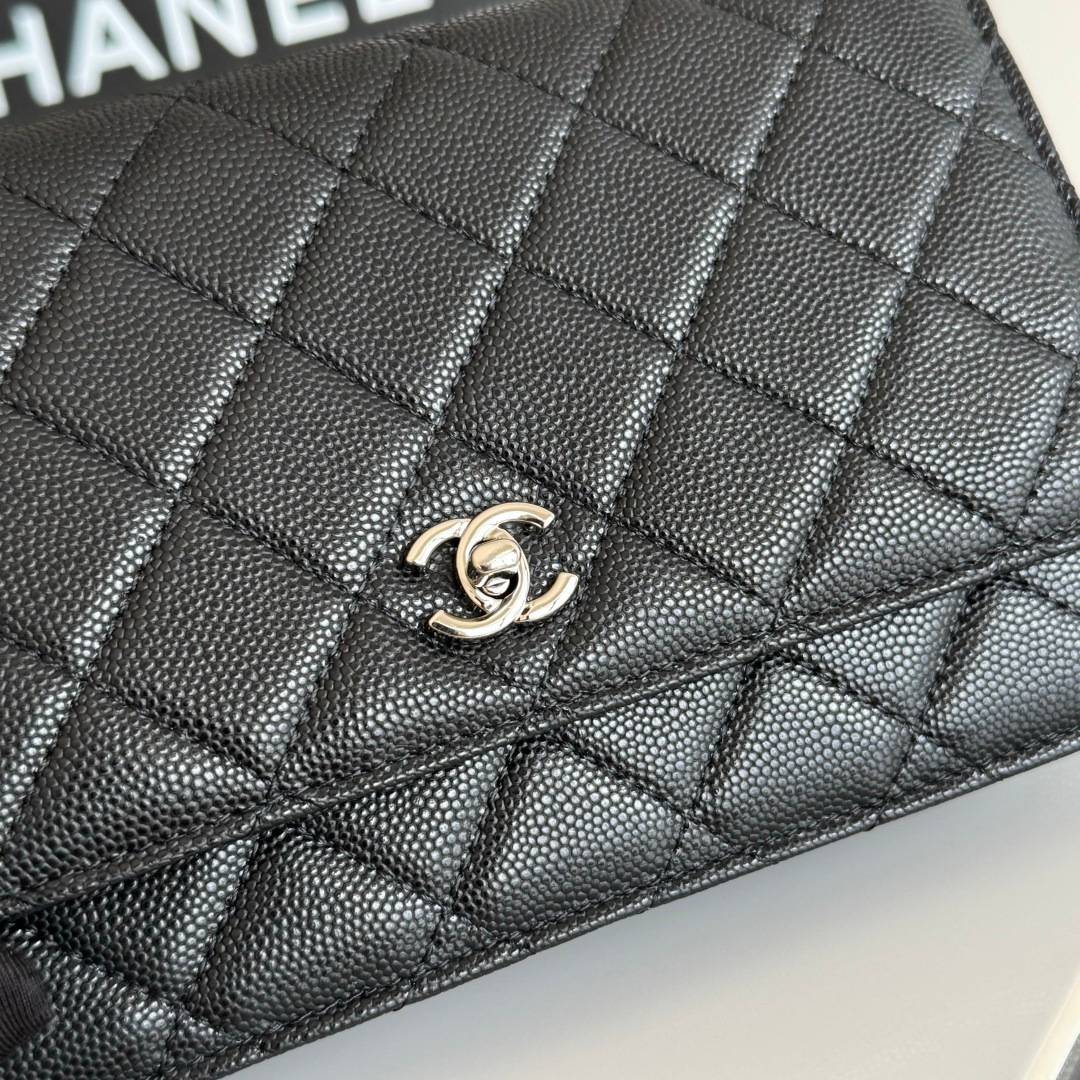 シャネル CHANEL マトラッセ チェーンウォレット キャビアスキン ブラック ゴールド金具 レディース - 画像 18