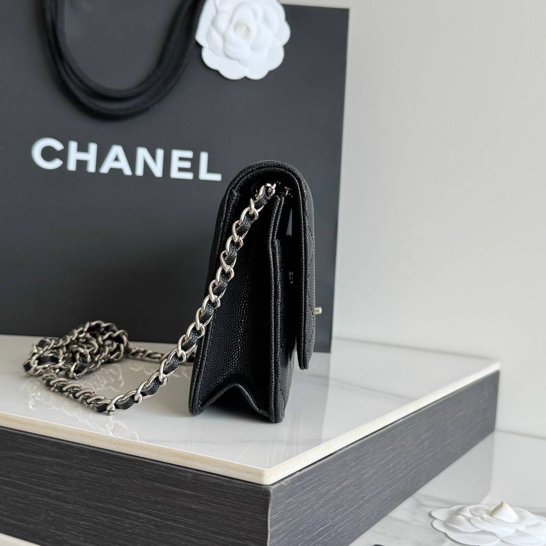 シャネル CHANEL マトラッセ チェーンウォレット キャビアスキン ブラック ゴールド金具 レディース - 画像 20