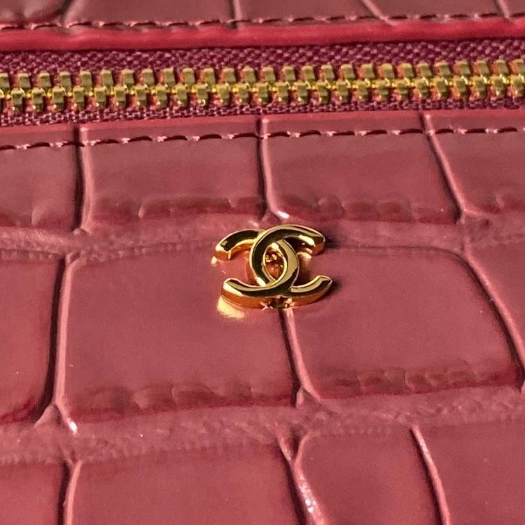 シャネル CHANEL マトラッセ バニティバッグ キャビアスキン ゴールド金具 レザー編み込みチェーン ファスナー開閉 - 画像 17