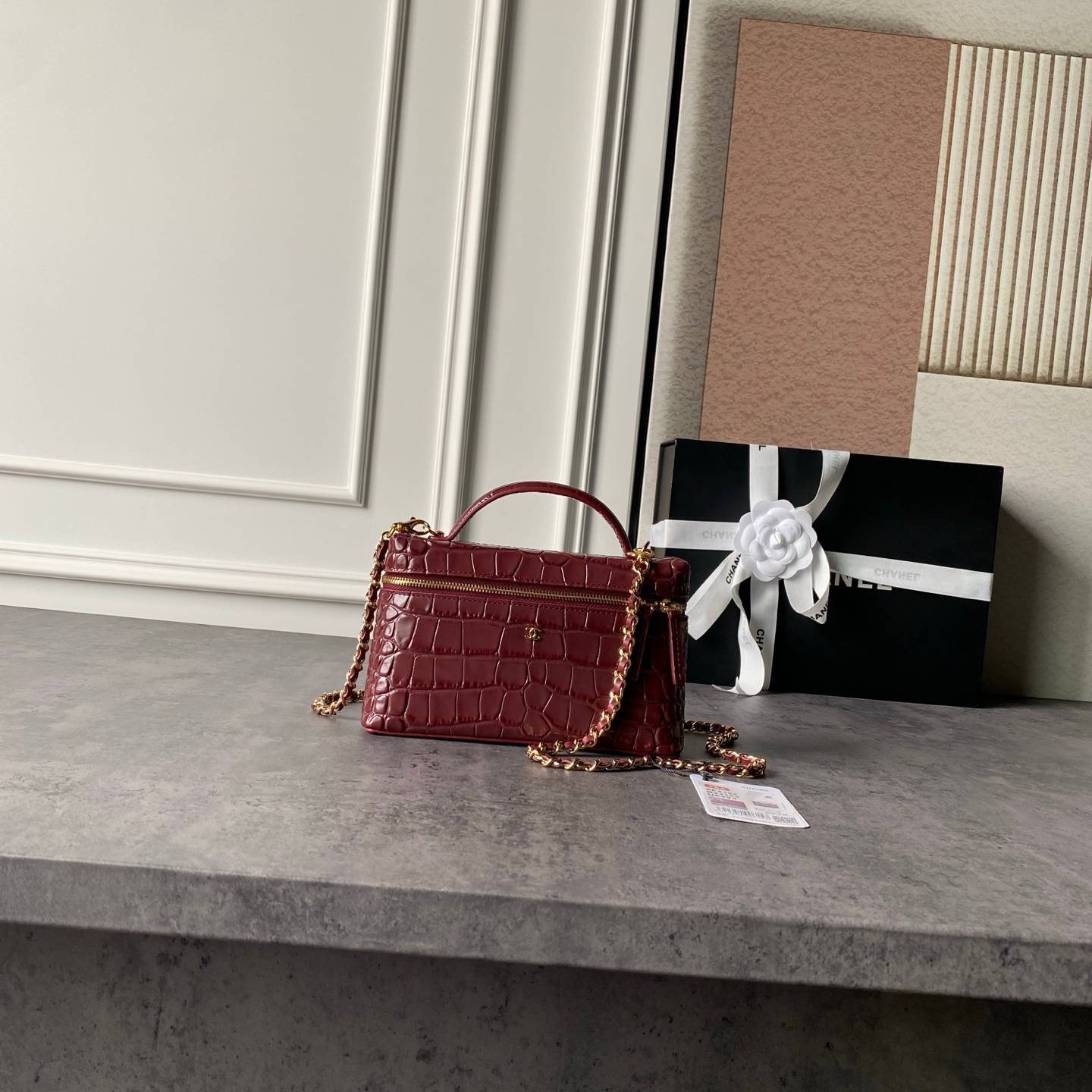 シャネル CHANEL マトラッセ バニティバッグ キャビアスキン ゴールド金具 レザー編み込みチェーン ファスナー開閉 - 画像 19
