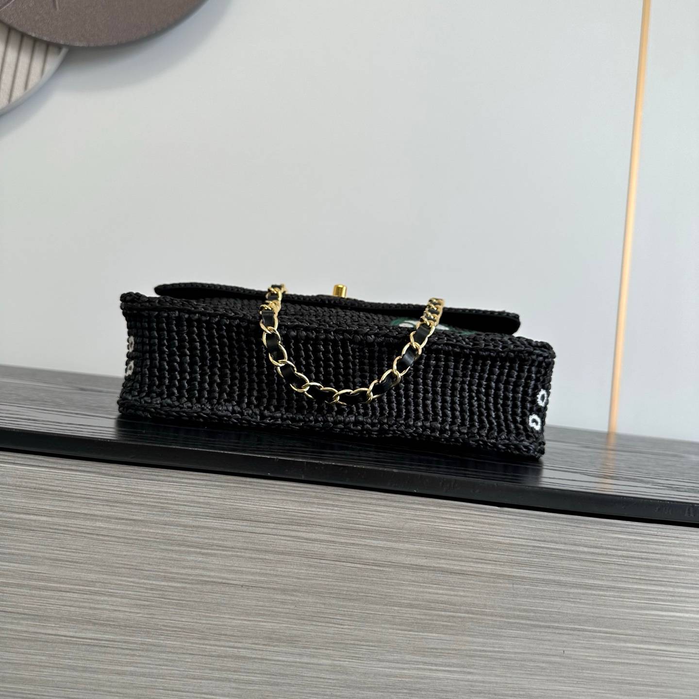 シャネル CHANEL 6088 ココマーク マトラッセ チェーンショルダーバッグ ブラック レザー編み込みチェーン ゴ - 画像 7