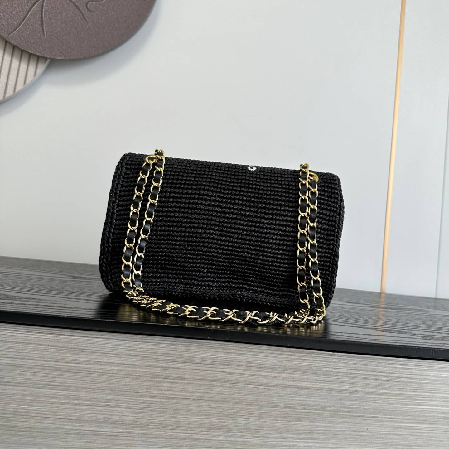 シャネル CHANEL 6088 ココマーク マトラッセ チェーンショルダーバッグ ブラック レザー編み込みチェーン ゴ - 画像 8