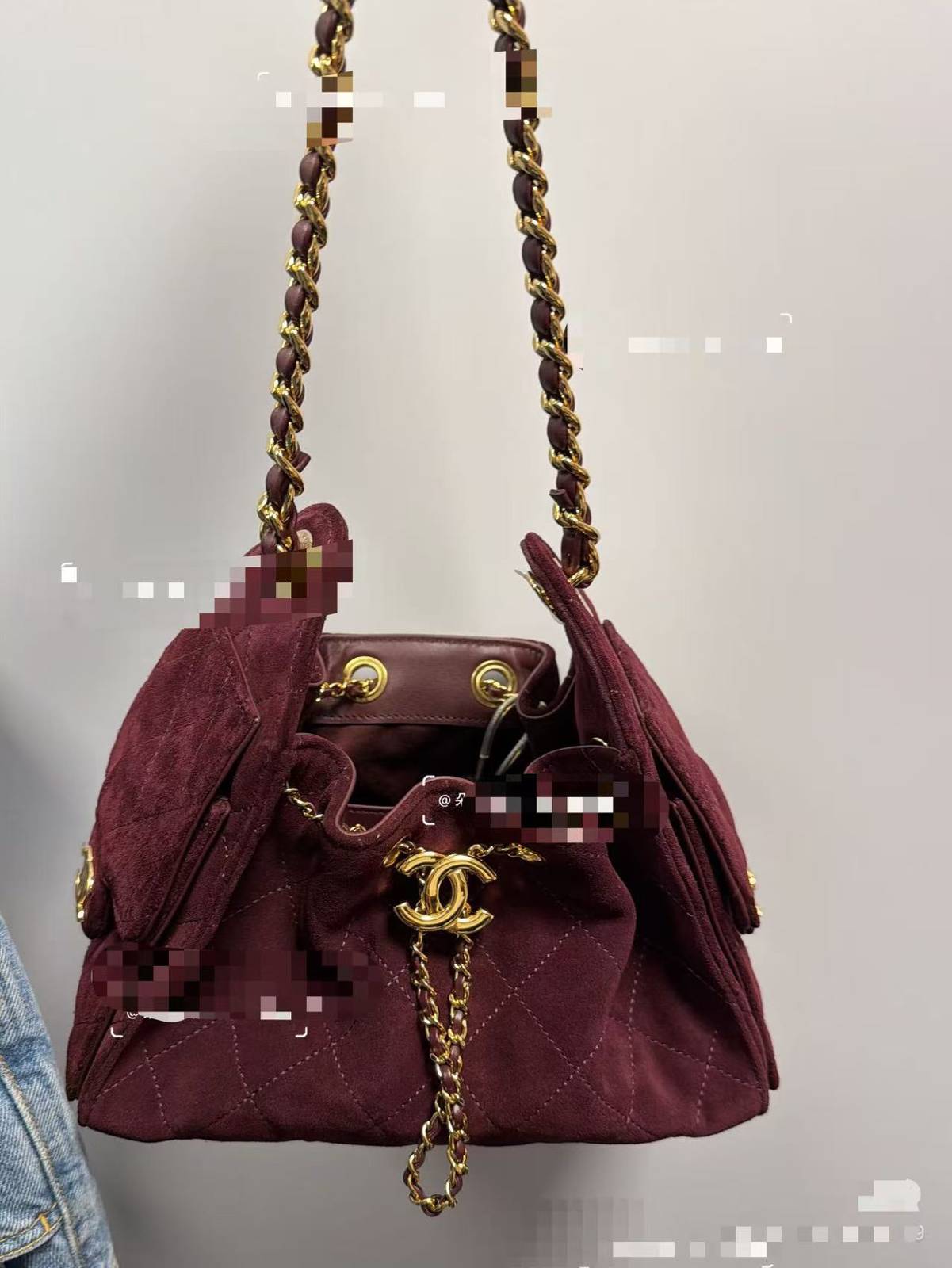シャネル 5631 小号 マトラッセ ラムスキン チェーンショルダーバッグ ボルドー ゴールド金具 レディース - 画像 7