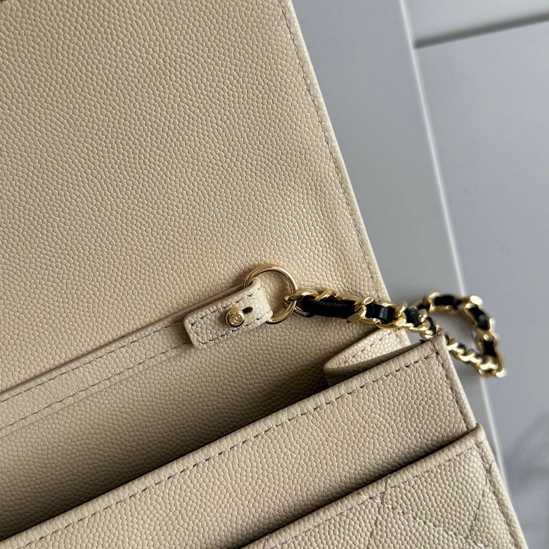 シャネル 5455 マトラッセ キャビアスキン チェーンウォレット ブラック金具 レディース - 画像 3