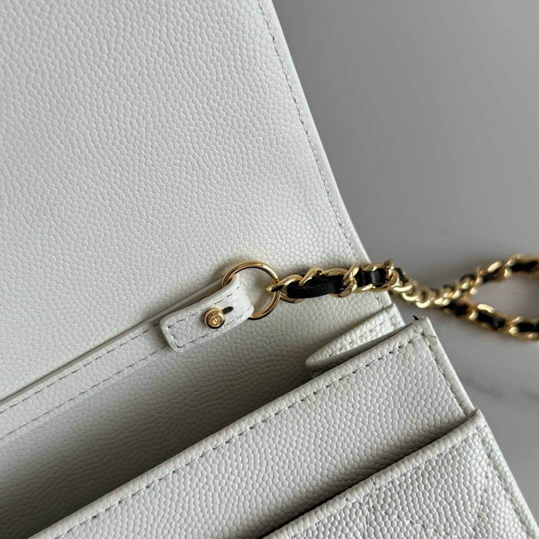 シャネル 5455 マトラッセ キャビアスキン チェーンウォレット ブラック金具 レディース - 画像 15