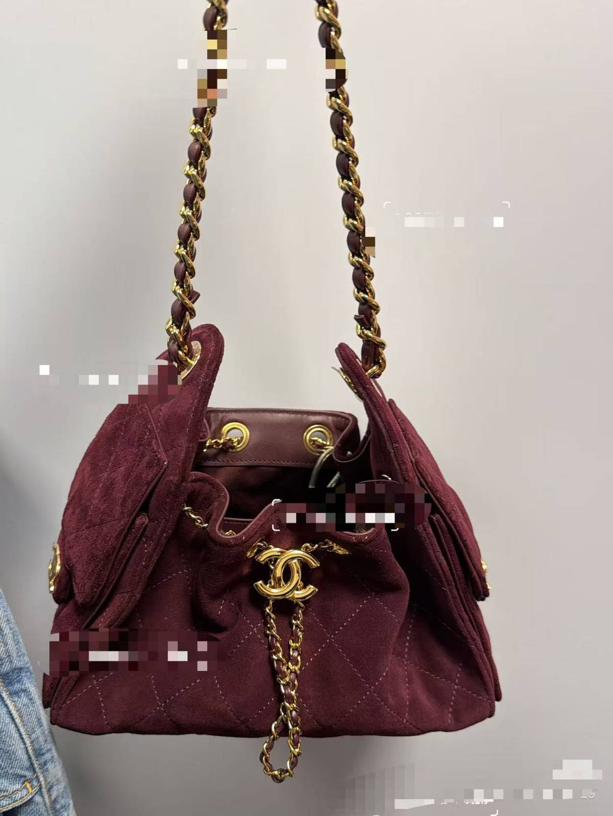 シャネル 5293 ミニ マトラッセ ラムスキン チェーンショルダーバッグ ボルドー ゴールド金具 - 画像 6