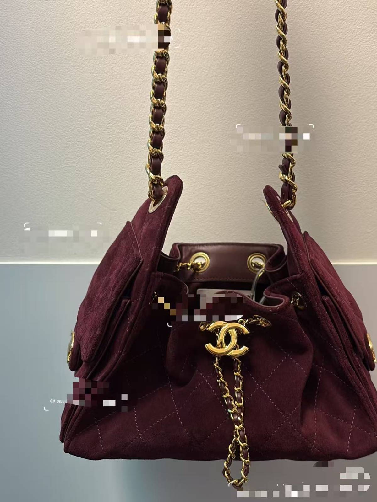 シャネル 5293 ミニ マトラッセ ラムスキン チェーンショルダーバッグ ボルドー ゴールド金具 - 画像 7