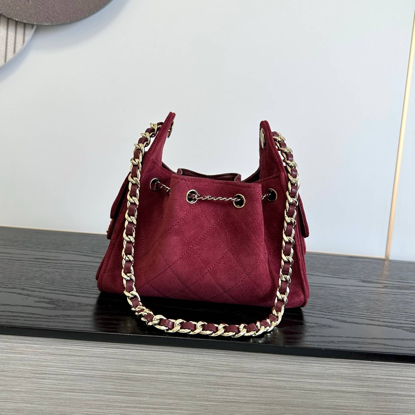 シャネル 5293 ミニ マトラッセ ラムスキン チェーンショルダーバッグ ボルドー ゴールド金具 - 画像 18