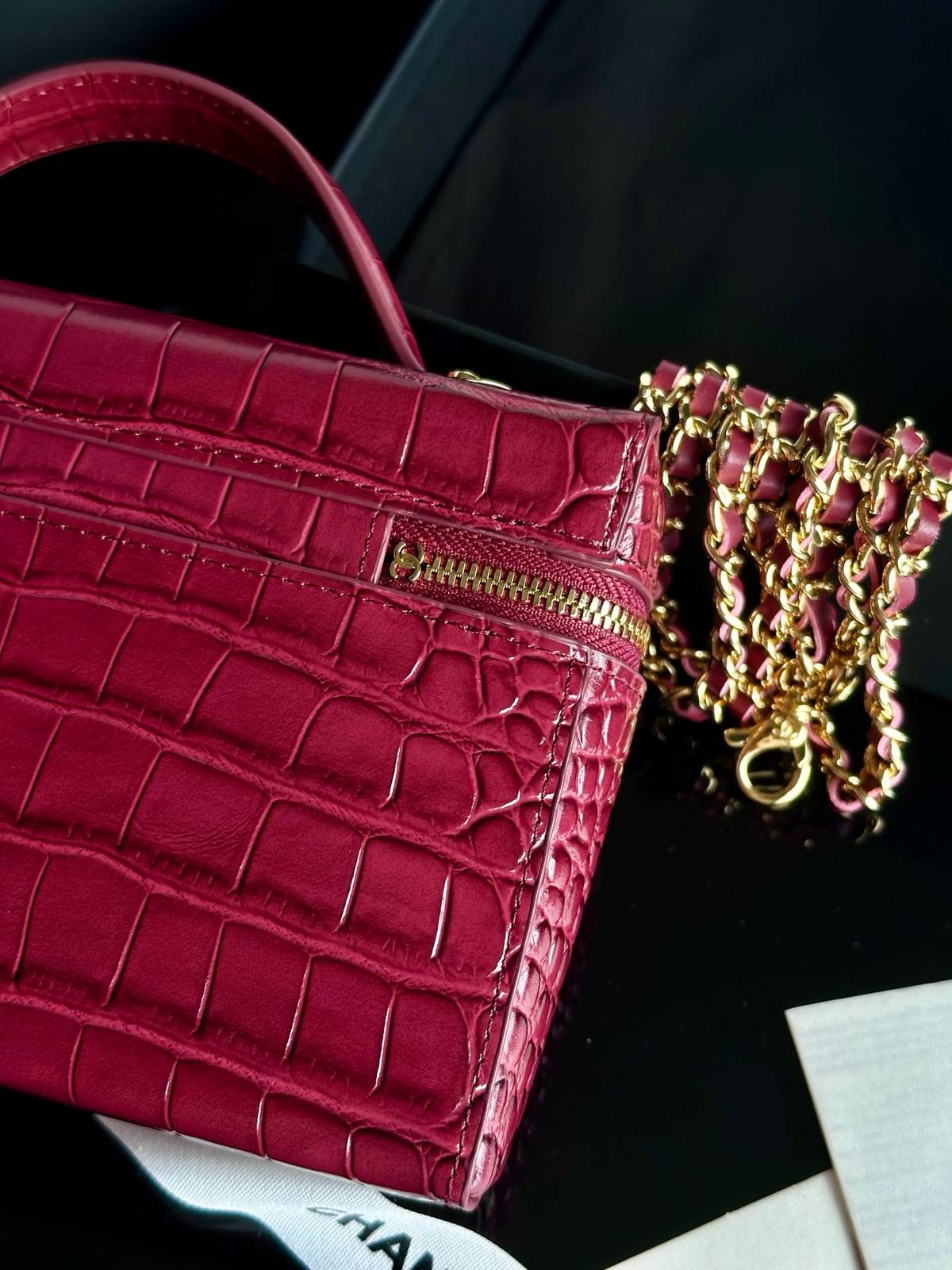CHANEL シャネル 5195 マトラッセ キャビアスキン チェーンショルダーバッグ ブラック 金具 レディース - 画像 8