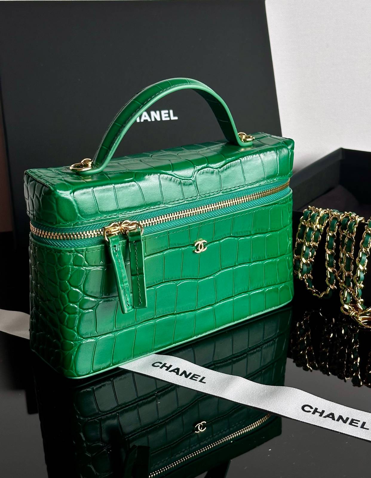 CHANEL シャネル 5195 マトラッセ キャビアスキン チェーンショルダーバッグ ブラック 金具 レディース - 画像 14