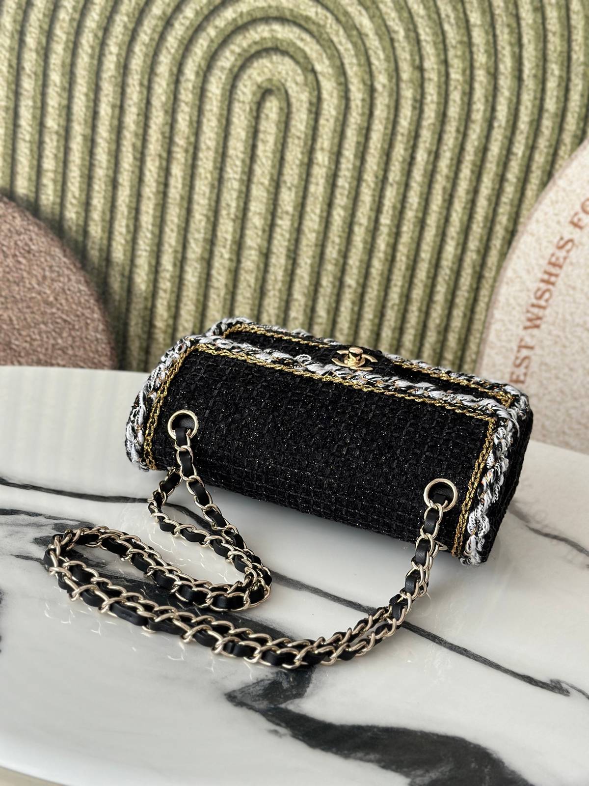 シャネル CHANEL マトラッセ チェーンショルダーバッグ キャビアスキン ゴールド金具 レディース ホワイト - 画像 5