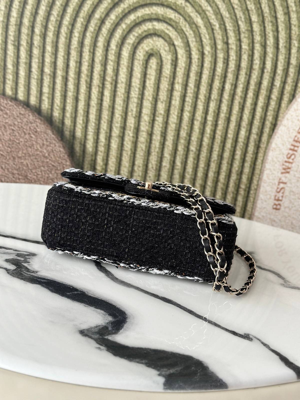シャネル CHANEL マトラッセ チェーンショルダーバッグ キャビアスキン ゴールド金具 レディース ホワイト - 画像 7