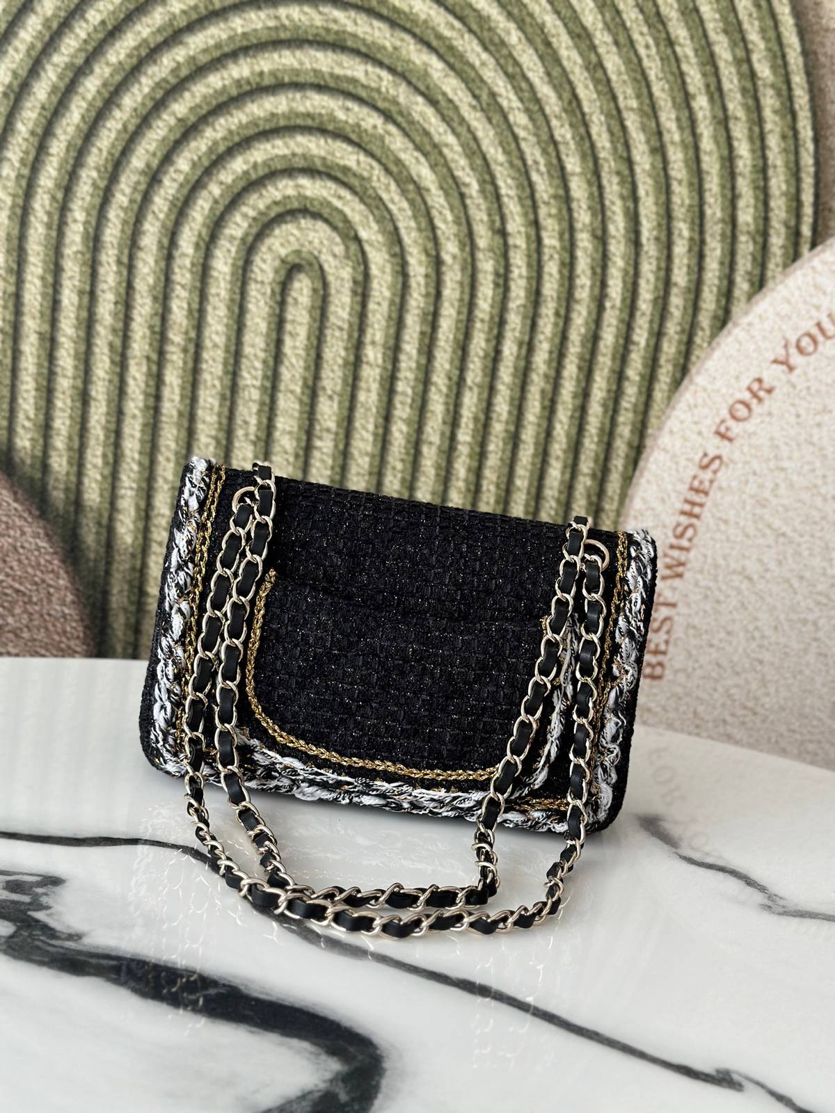 シャネル CHANEL マトラッセ チェーンショルダーバッグ キャビアスキン ゴールド金具 レディース ホワイト - 画像 8